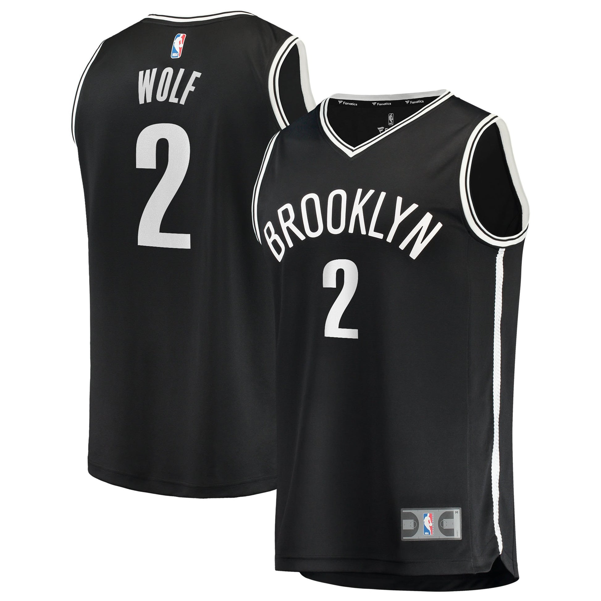 Youth Brooklyn Nets Daniel Wolf Fanatics Black Fast Break Replica Jersey - Icon Edition