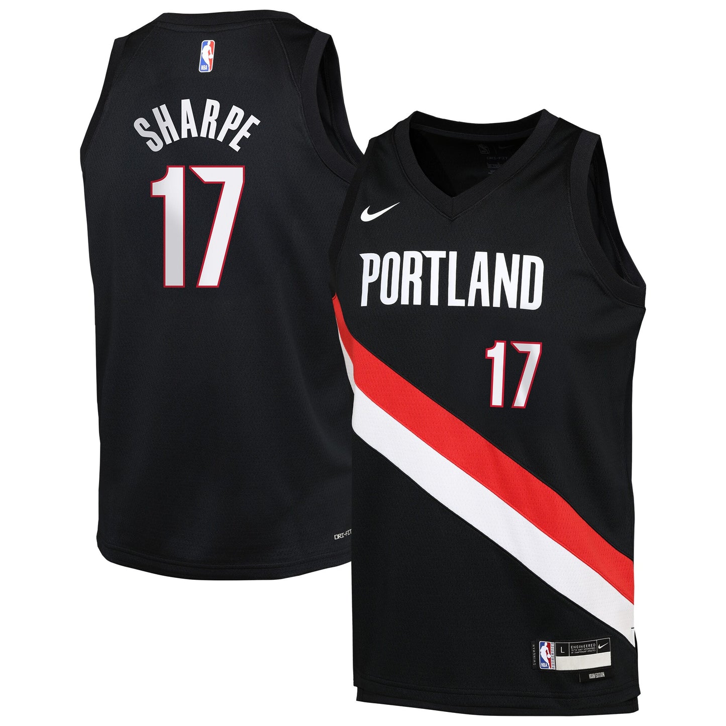 Youth Portland Trail Blazers Shaedon Sharpe Nike Black Icon Edition Swingman Jersey