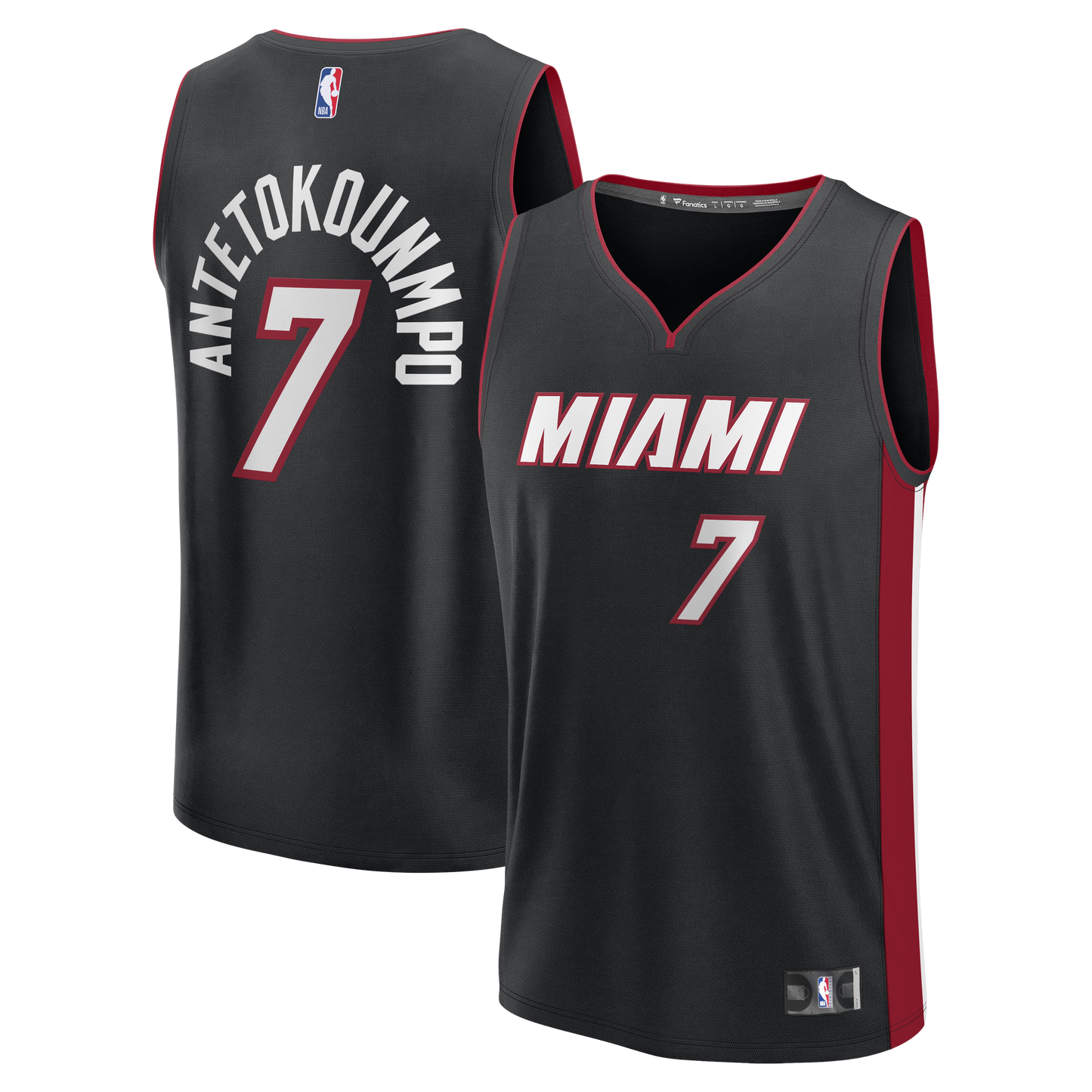 Men's Miami Heat Giannis Antetokounmpo Fanatics Black Fast Break Jersey - Icon Edition