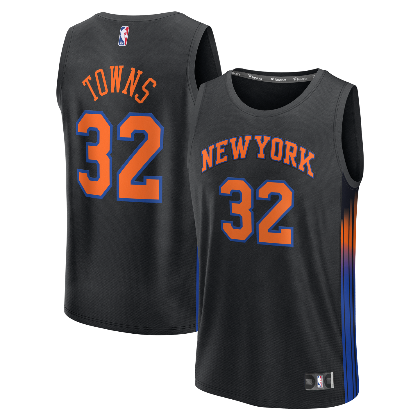Youth New York Knicks Karl-Anthony Towns Fanatics Black Fast Break Jersey - Statement Edition
