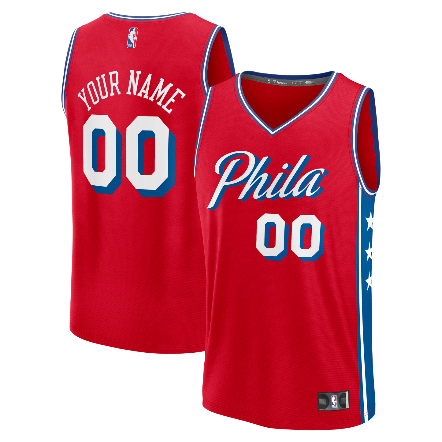 Men's Philadelphia 76ers  Fanatics Red Fast Break Custom Jersey - Icon Edition