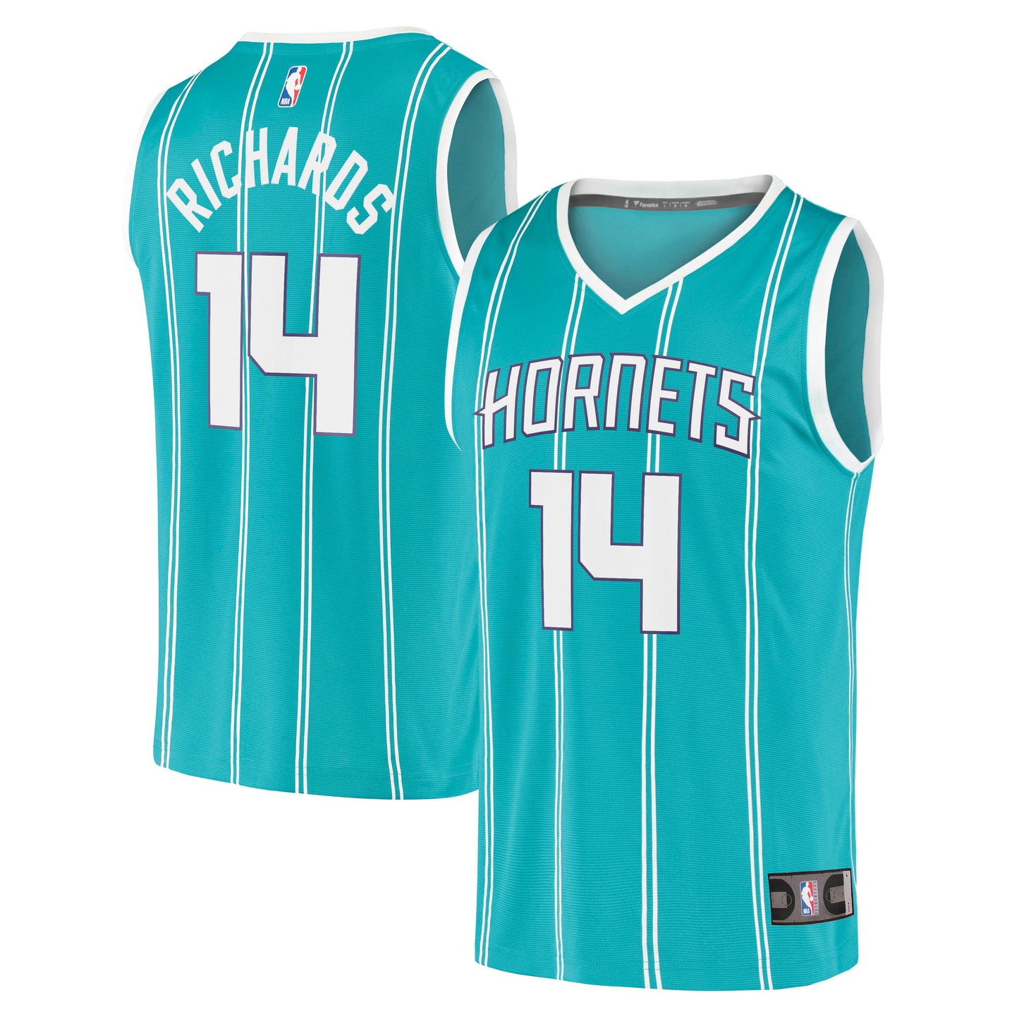 Men's Charlotte Hornets Nick Richards Fanatics Teal Fast Break Replica Jersey - Icon Edition