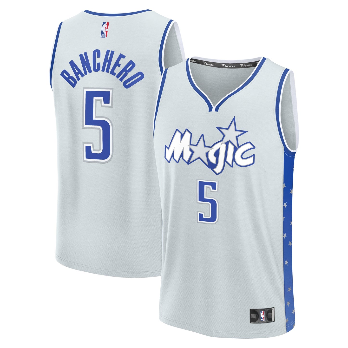 Men's Orlando Magic Paolo Banchero Fanatics Silver 2025/26 City Edition Fast Break Jersey