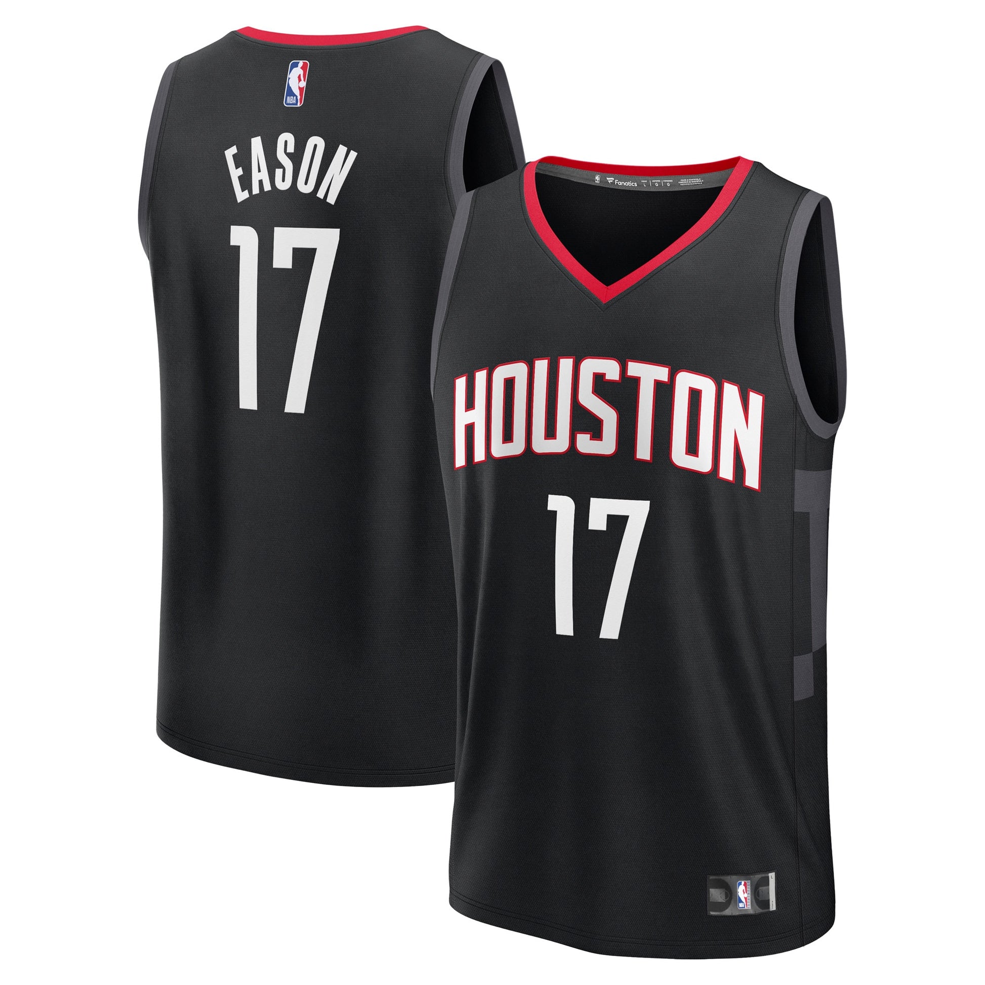 Men's Houston Rockets Tari Eason Fanatics Black Fast Break Replica Player Jersey - Statement Edition