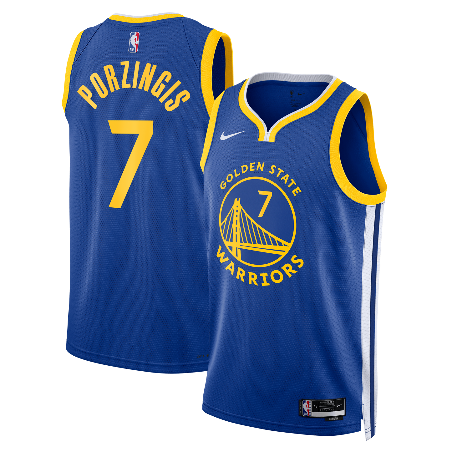 Unisex Golden State Warriors Kristaps Porziņģis Nike Royal Swingman Jersey - Icon Edition