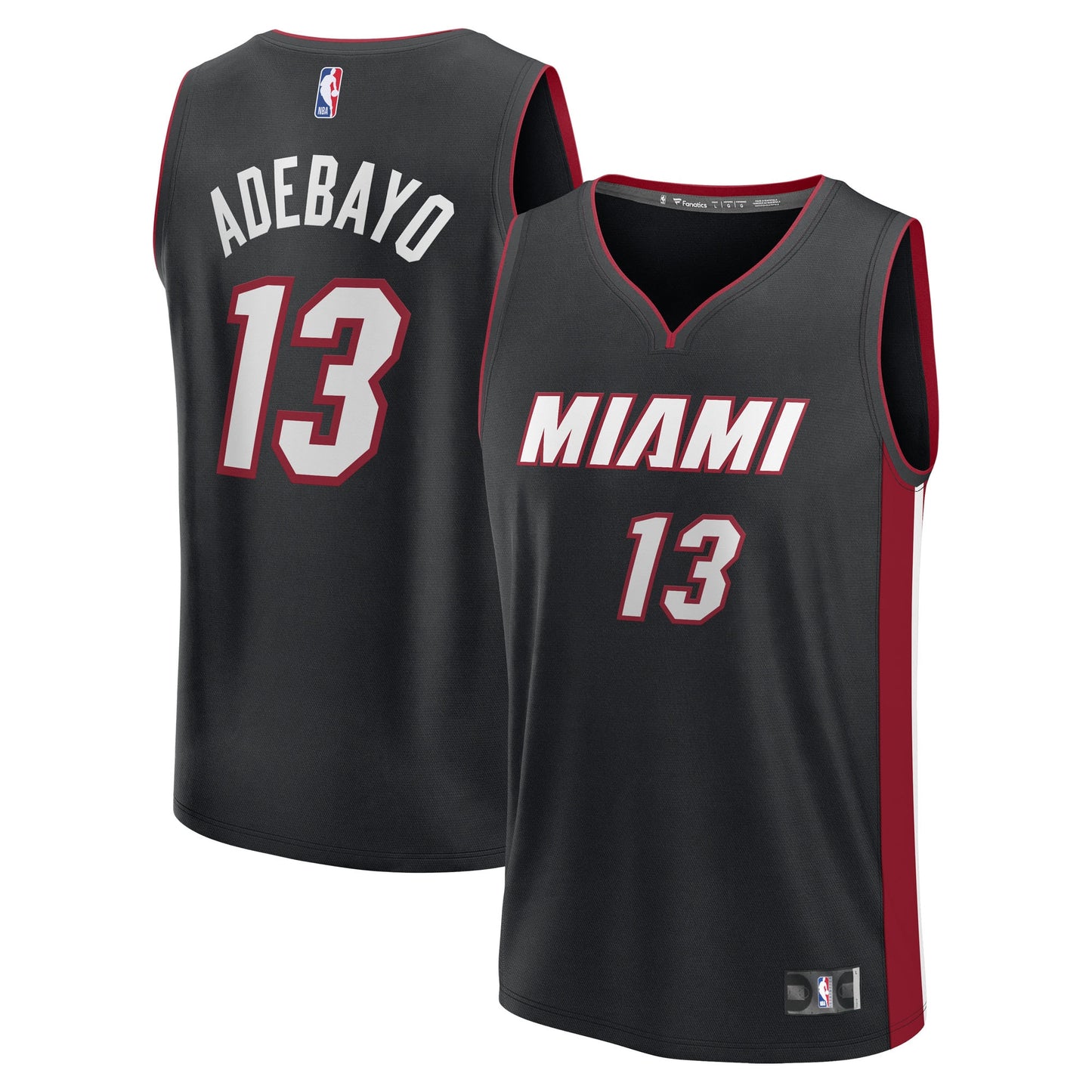 Youth Miami Heat Bam Adebayo Fanatics Black Fast Break Replica Player Jersey - Icon Edition