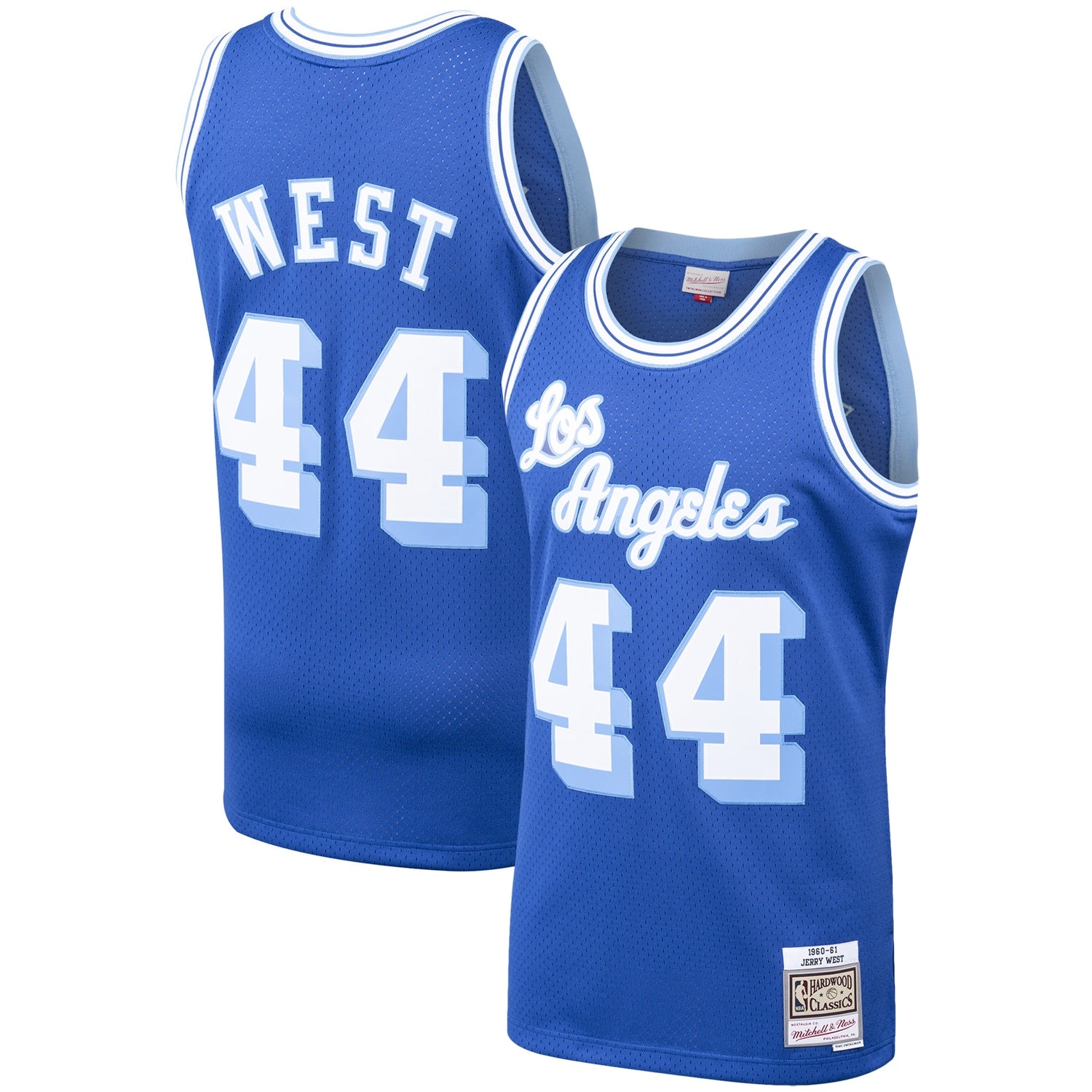 Men's Los Angeles Lakers Jerry West Mitchell & Ness Royal Hardwood Classics Swingman Jersey