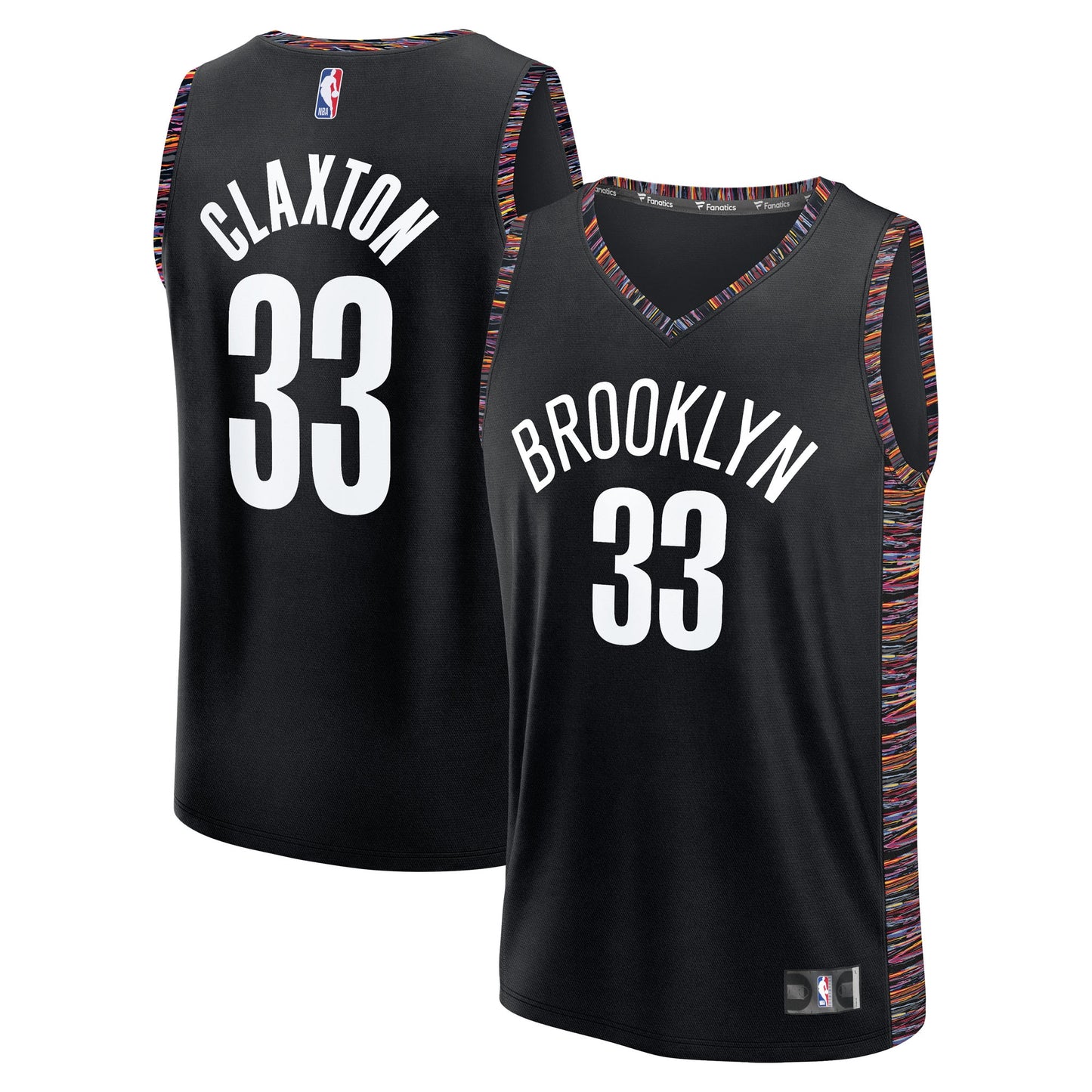 Youth Brooklyn Nets Nic Claxton Fanatics Black Fast Break Jersey - City Edition