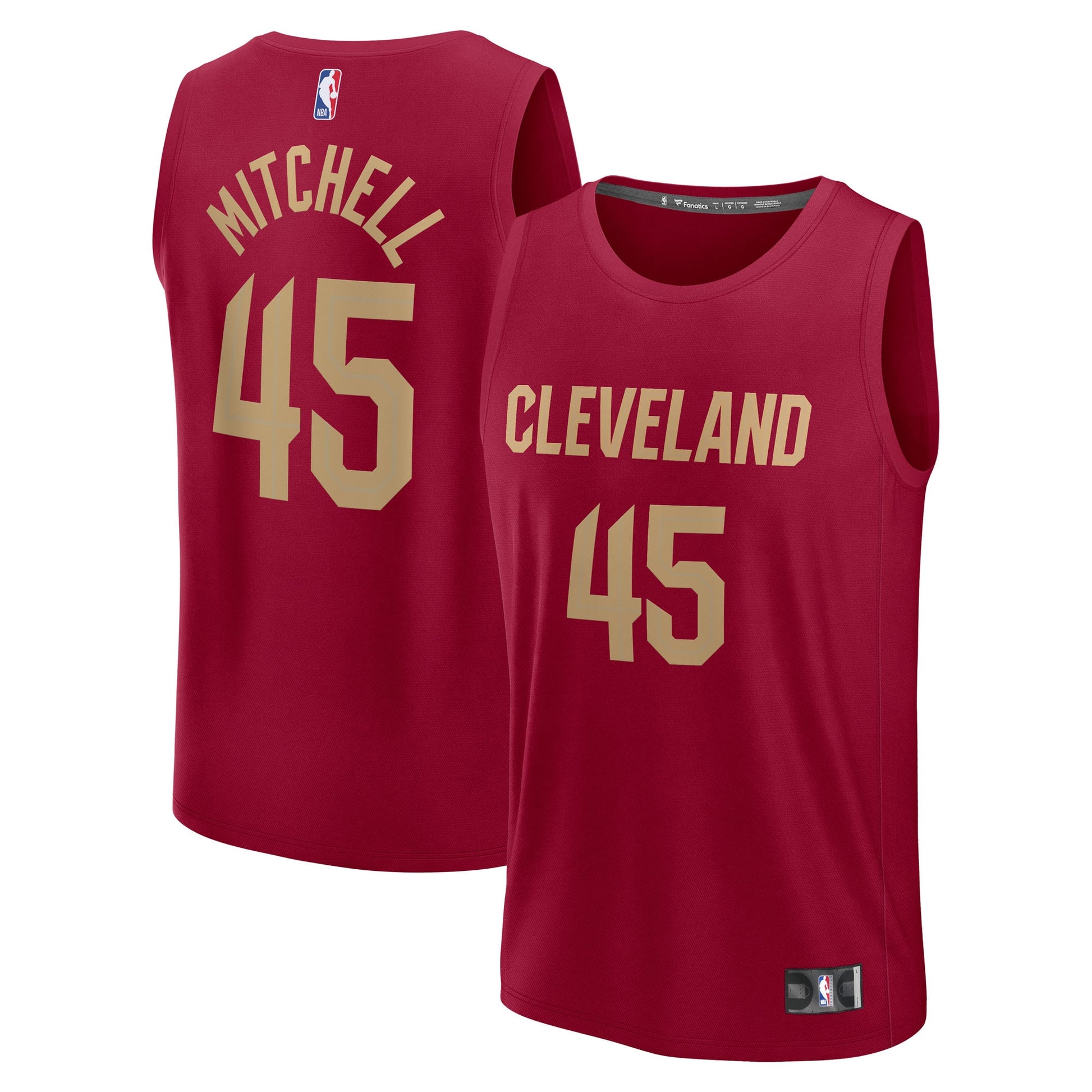 Men's Cleveland Cavaliers Donovan Mitchell Fanatics Wine Fast Break Replica Player Jersey - Icon Edition
