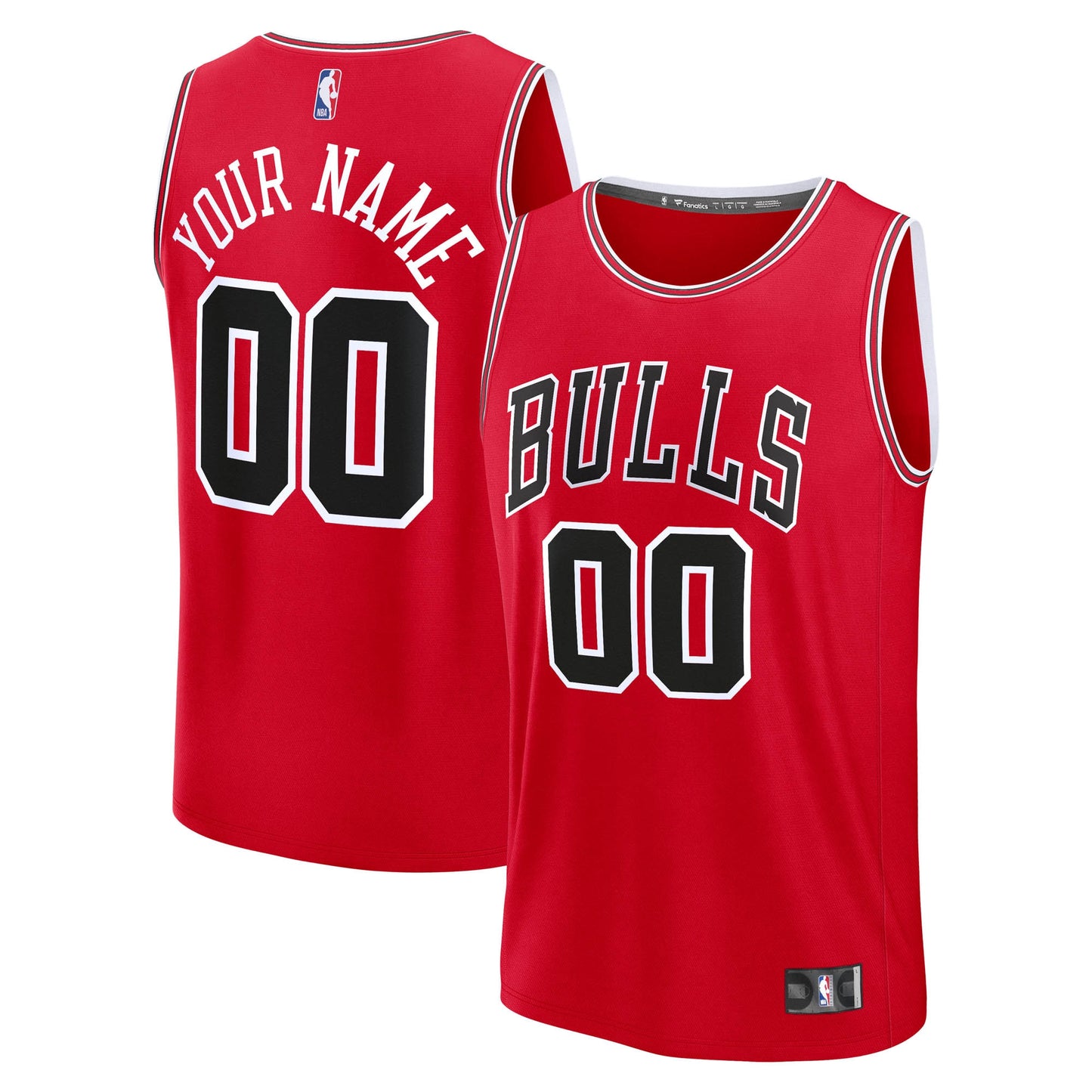 Men's Chicago Bulls  Fanatics Red Fast Break Custom Jersey - Icon Edition