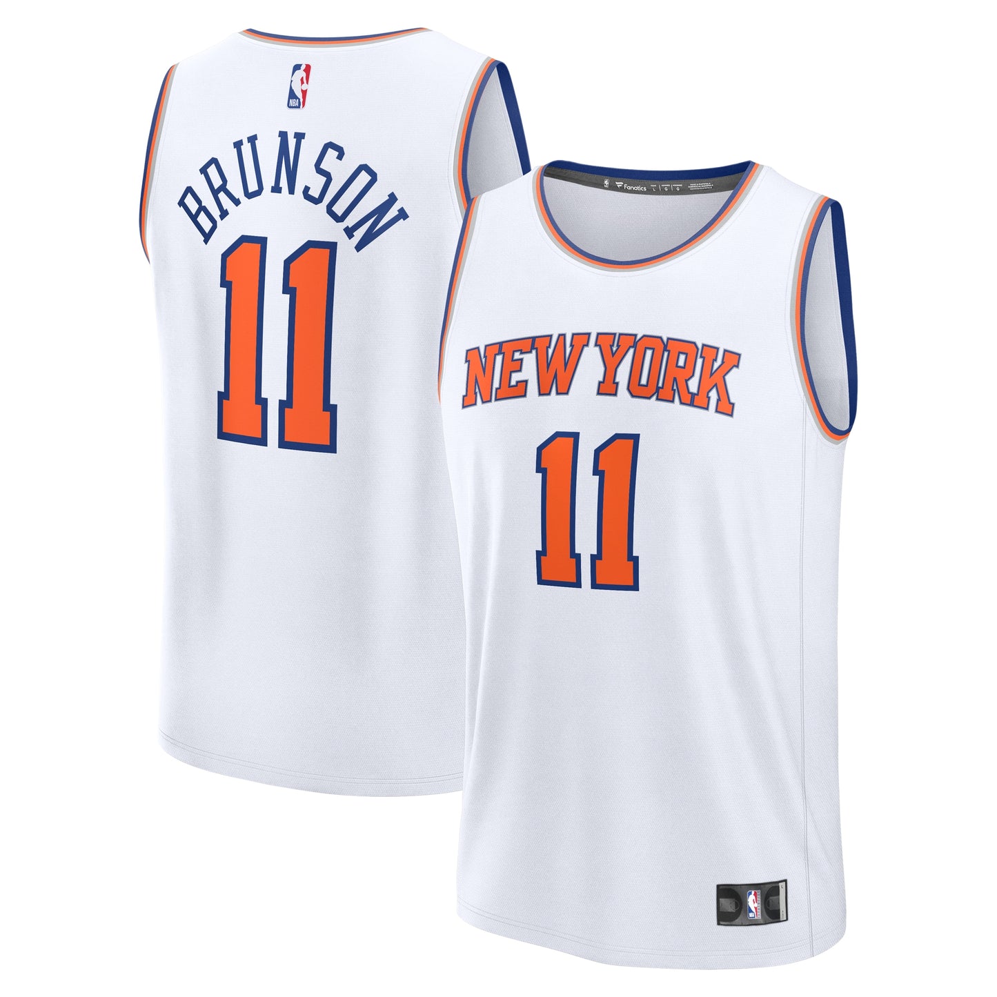 Men's New York Knicks Jalen Brunson Fanatics White Fast Break Replica Player Jersey - Association Edition