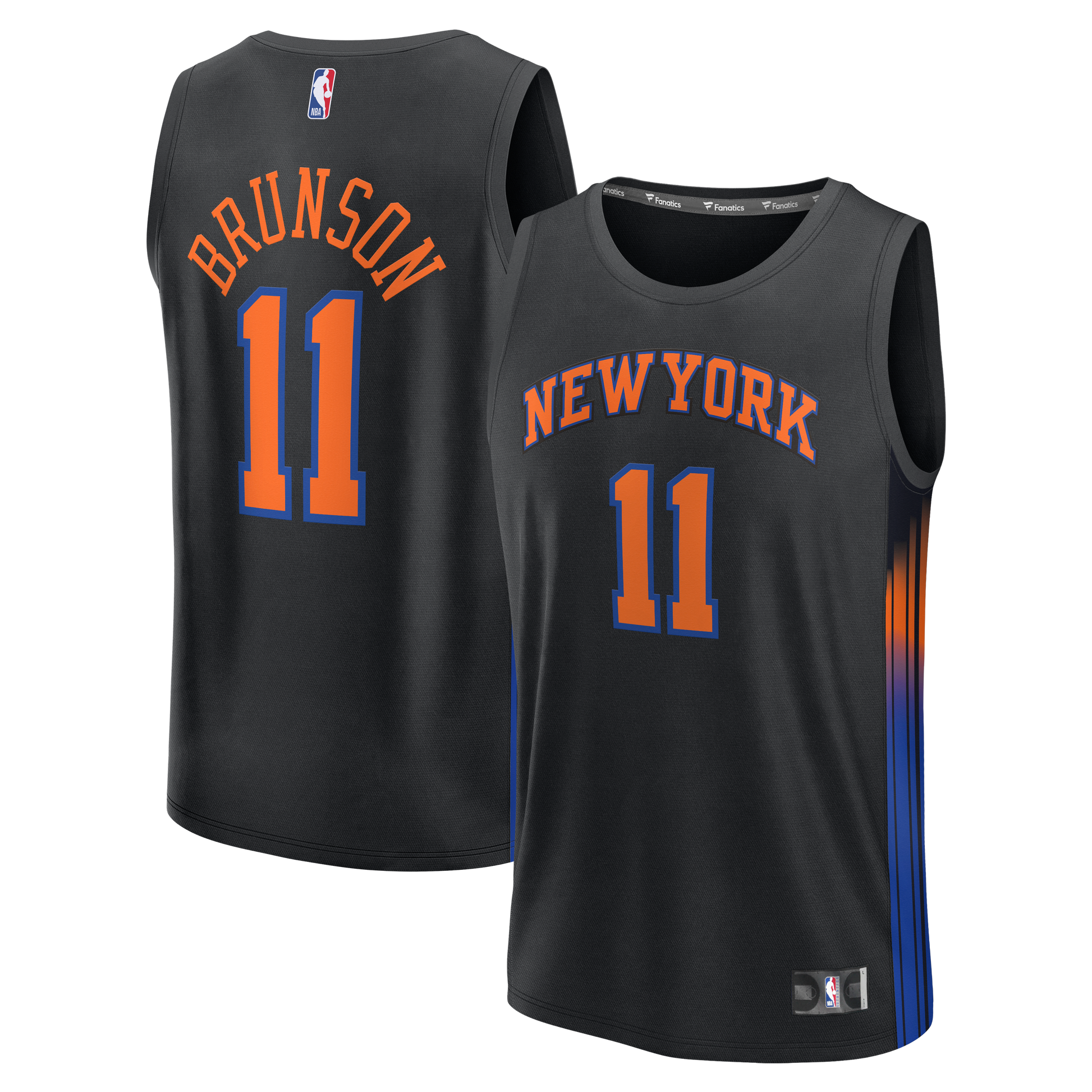 Men's New York Knicks Jalen Brunson Fanatics Black Fast Break Jersey - Statement Edition