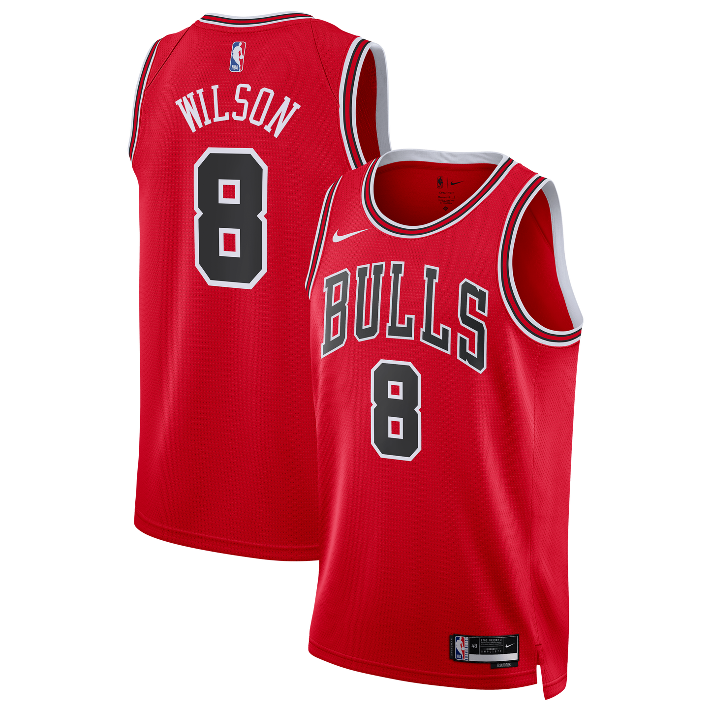 Unisex Chicago Bulls Caleb Wilson Nike Red 2026 NBA Draft Swingman Jersey - Icon Edition