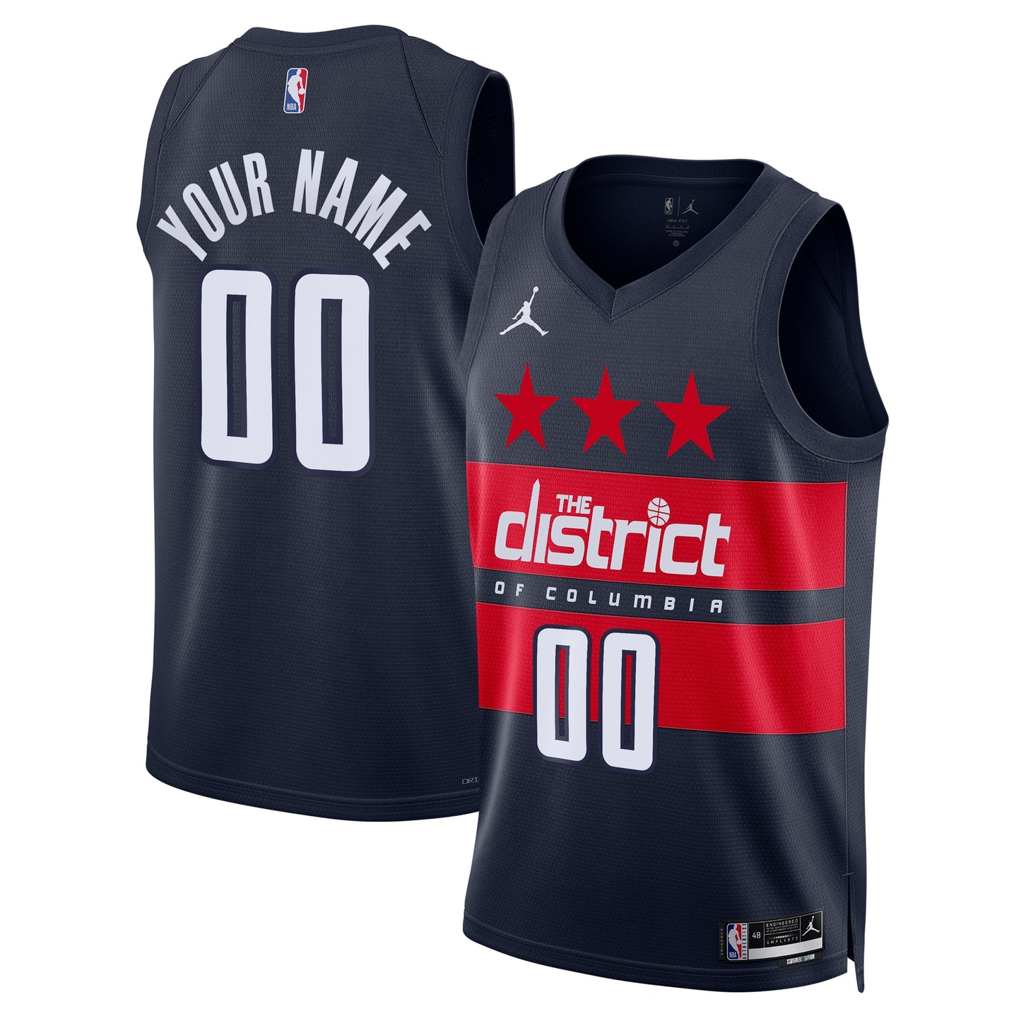 Unisex Washington Wizards  Jordan Brand Navy 2024/25 Custom Swingman Jersey - Statement Edition
