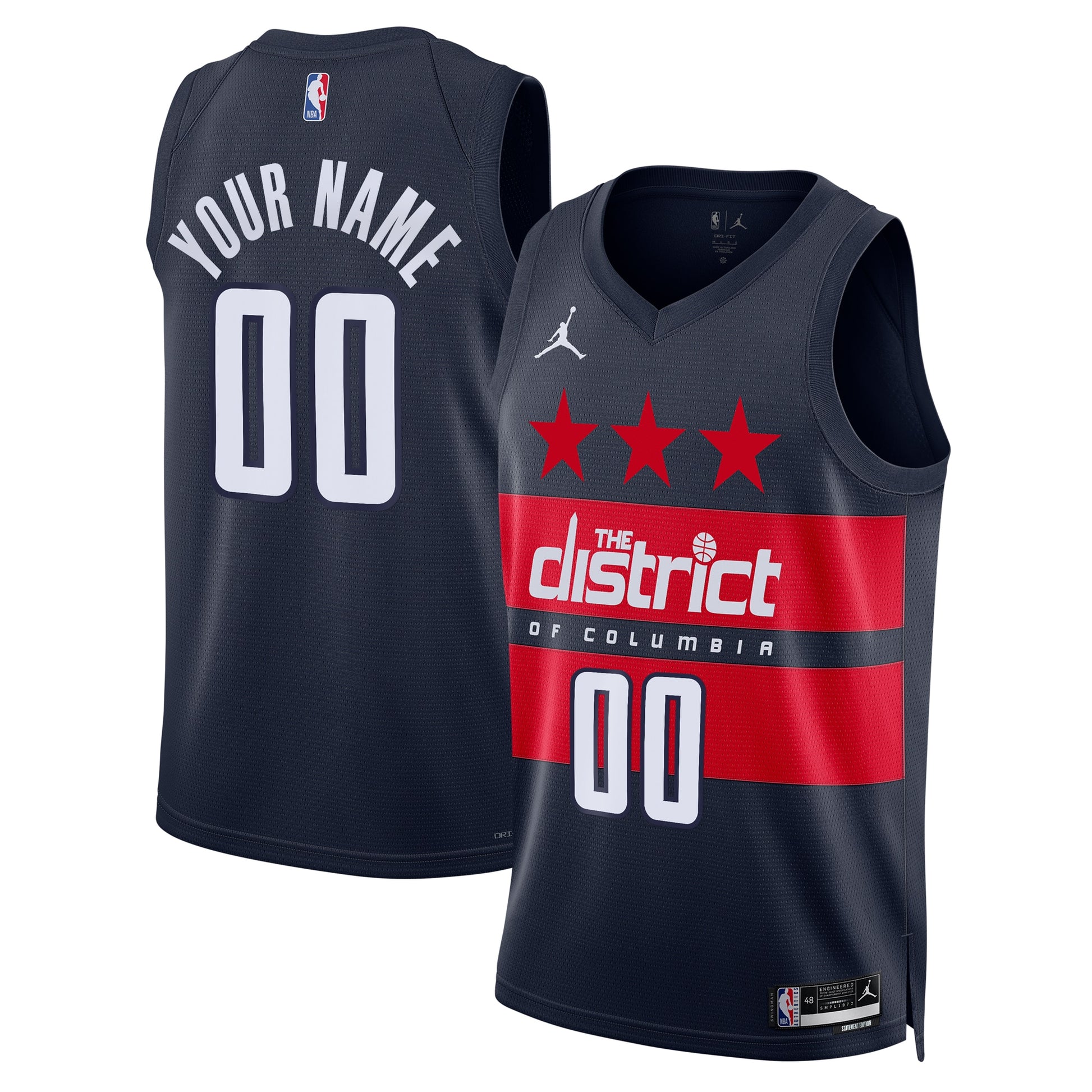 Unisex Washington Wizards  Jordan Brand Navy 2024/25 Custom Swingman Jersey - Statement Edition