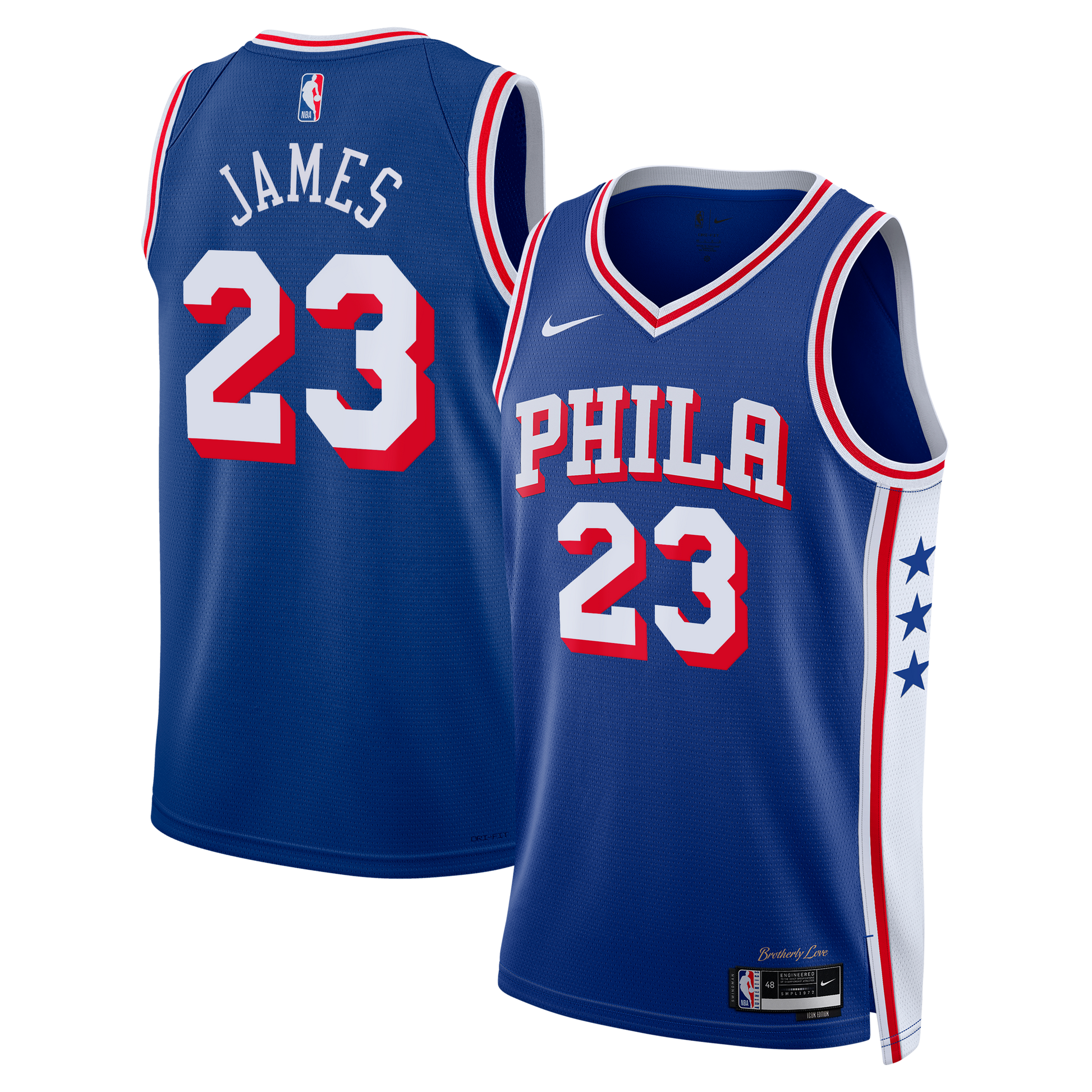 Unisex Philadelphia 76ers LeBron James Nike Royal Swingman Jersey - Icon Edition