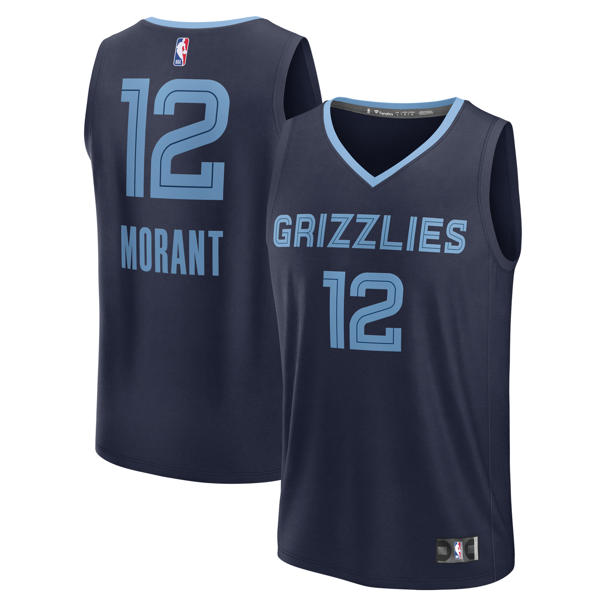 Men's Memphis Grizzlies Ja Morant Fanatics Navy Fast Break Replica Player Jersey - Icon Edition