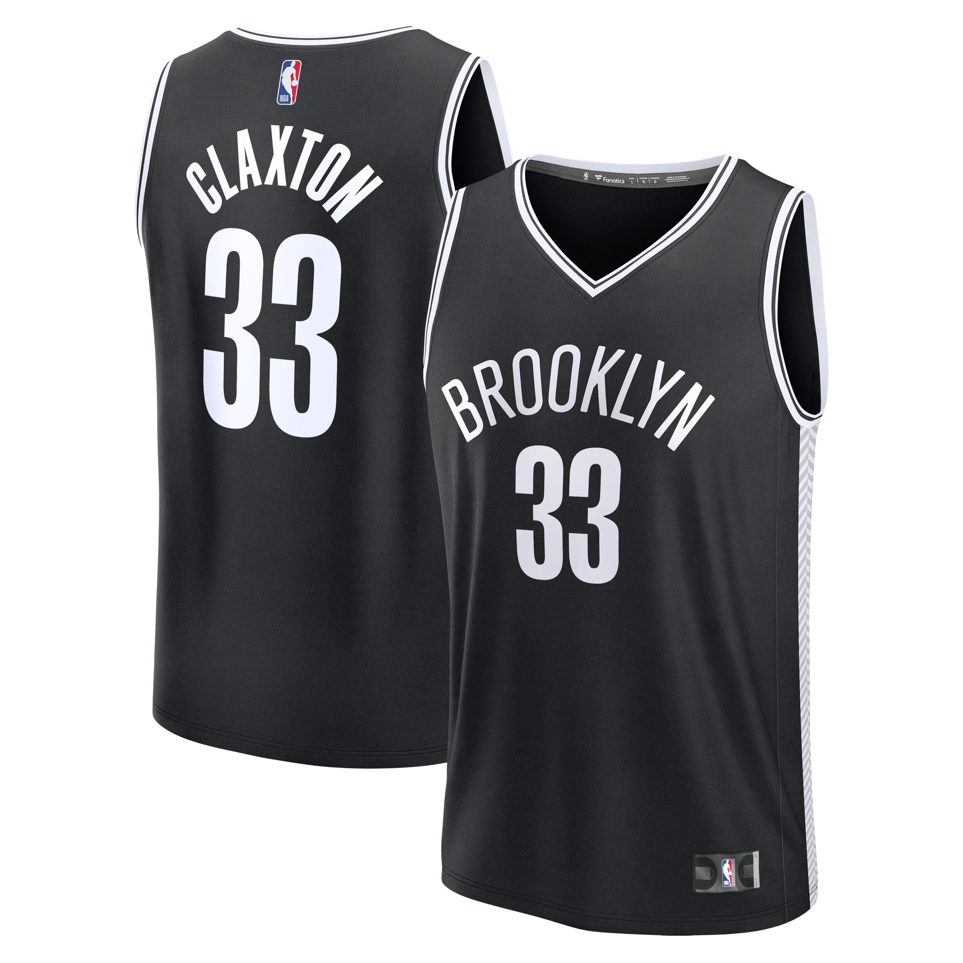 Men's Brooklyn Nets Nic Claxton Fanatics Black Fast Break Replica Jersey - Icon Edition