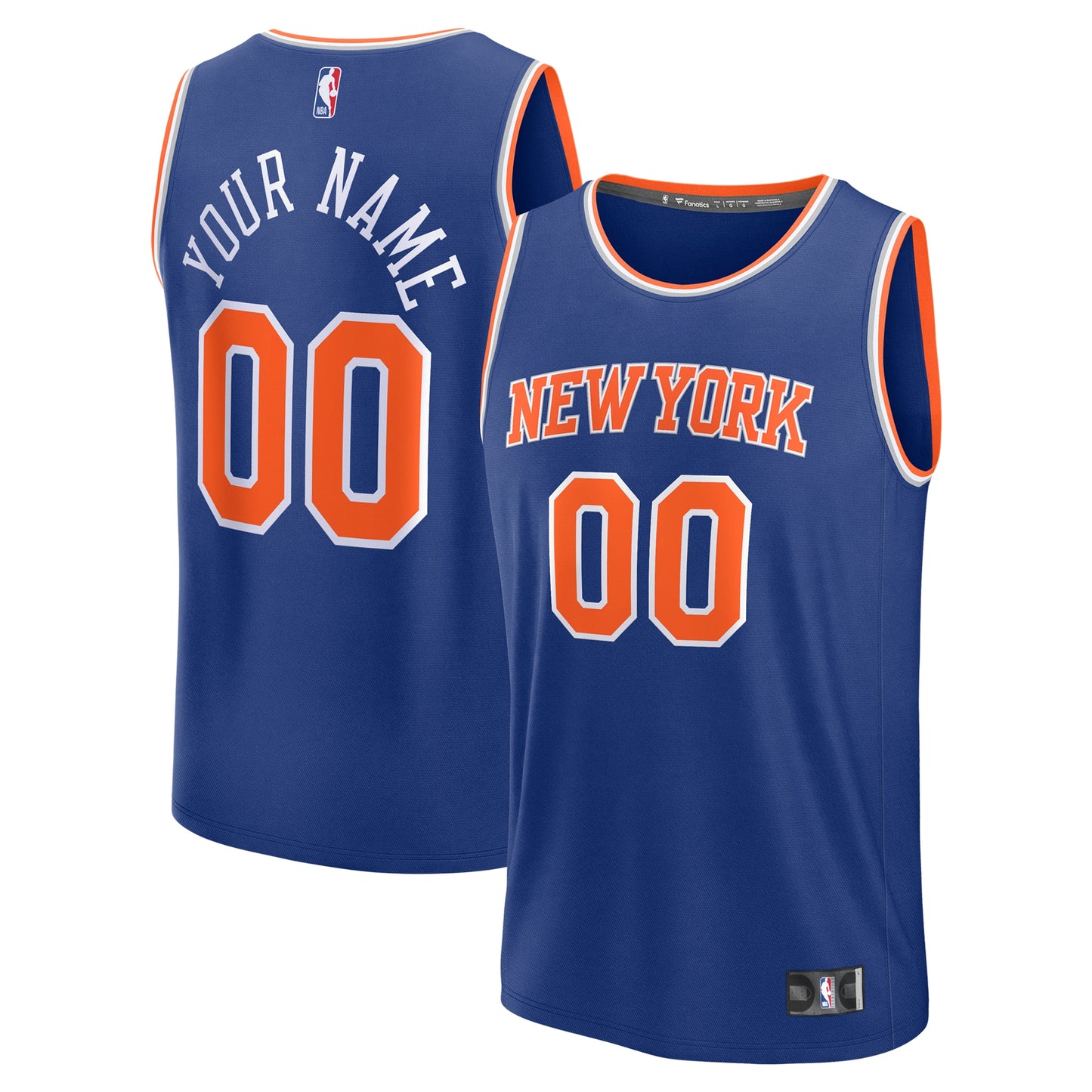 Men's New York Knicks Fanatics Blue Fast Break Custom Jersey - Icon Edition