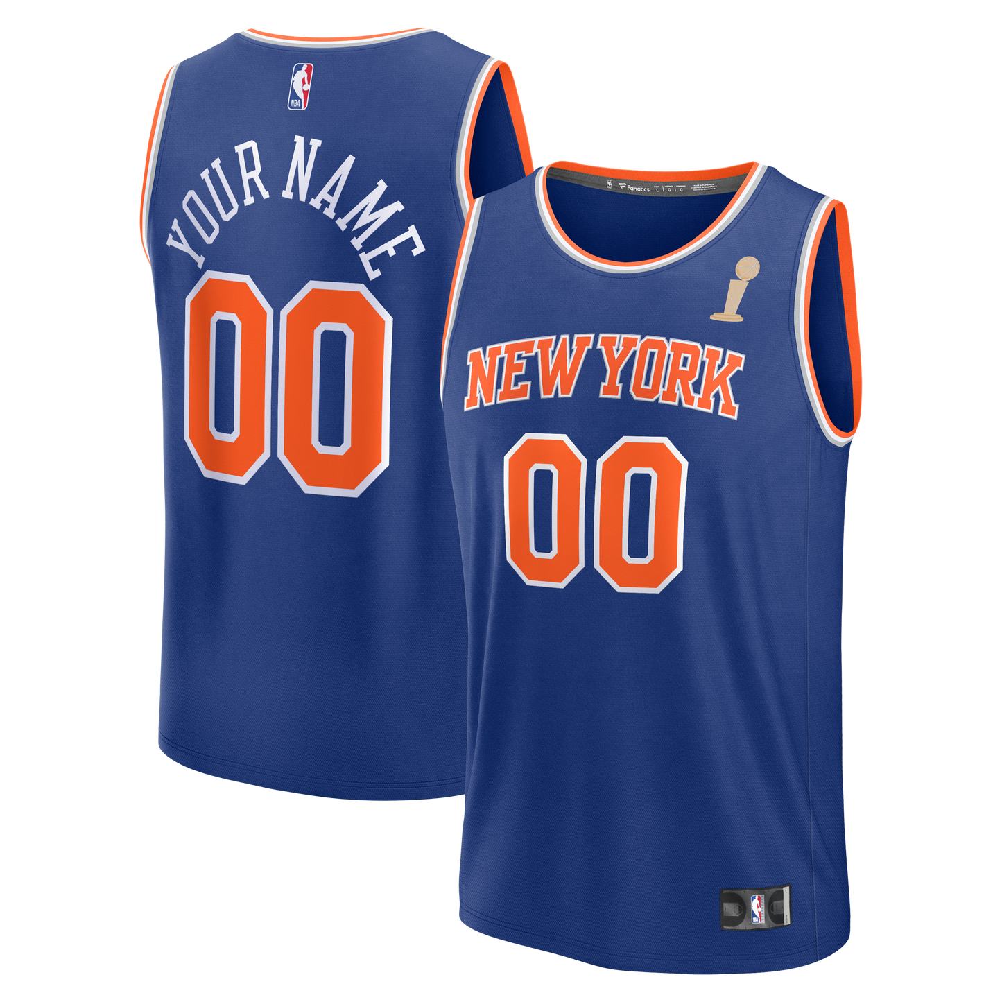 Youth New York Knicks Fanatics Blue 2026 NBA Finals Fast Break Custom Jersey - Icon Edition