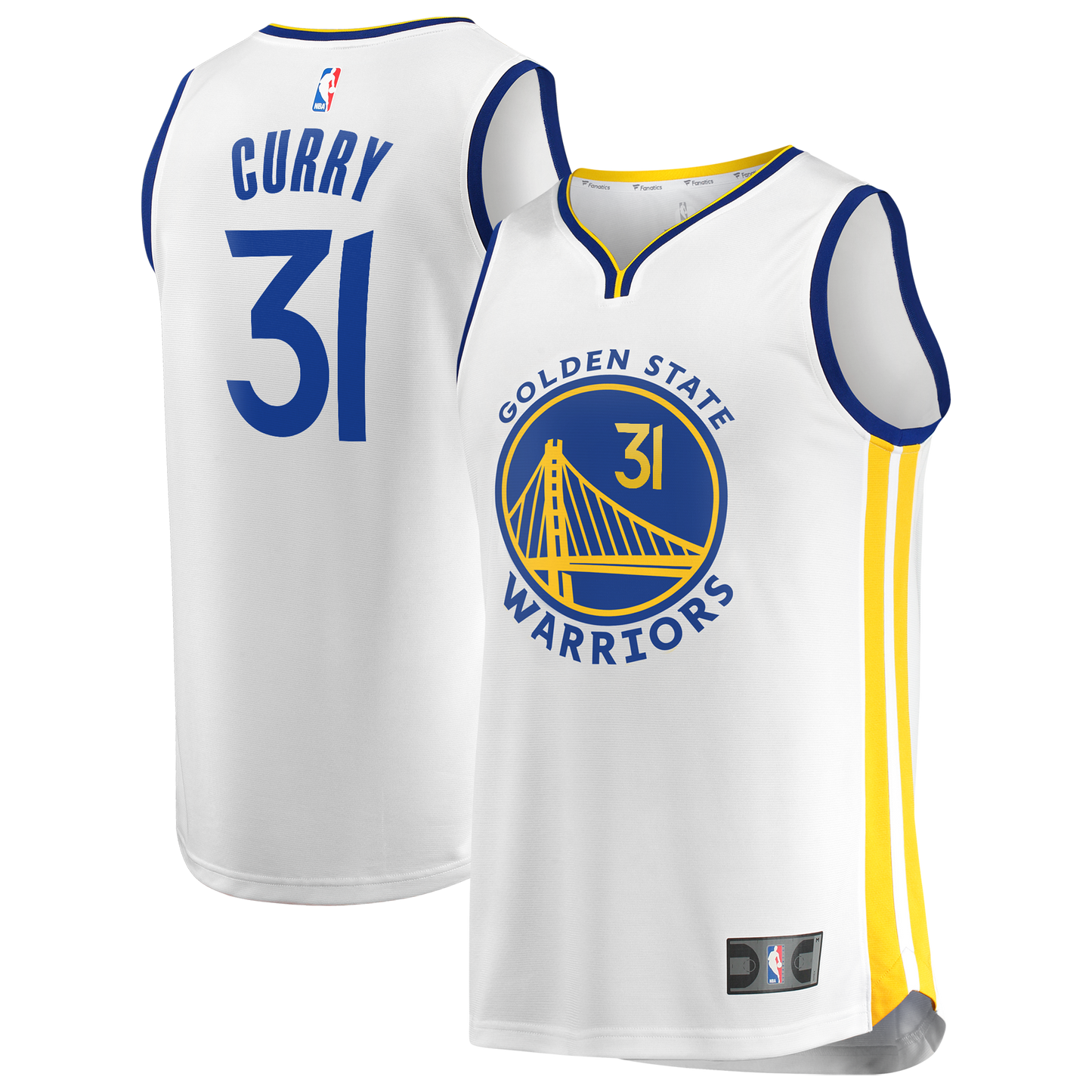 Men's Golden State Warriors Seth Curry Fanatics White Fast Break Replica Player Jersey - Association Edition