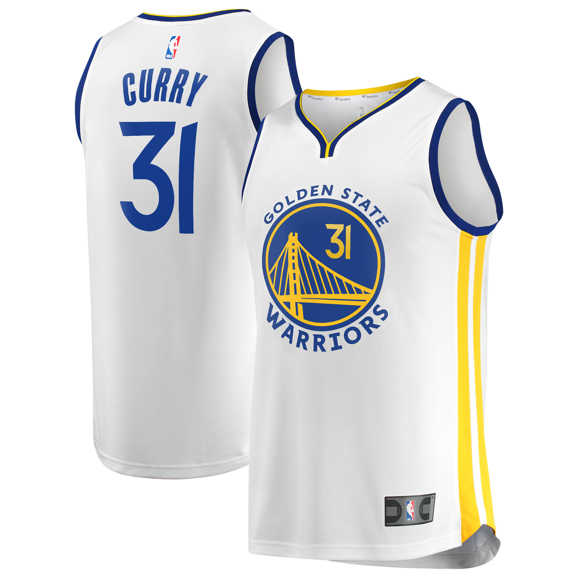 Men's Golden State Warriors Seth Curry Fanatics White Fast Break Replica Player Jersey - Association Edition