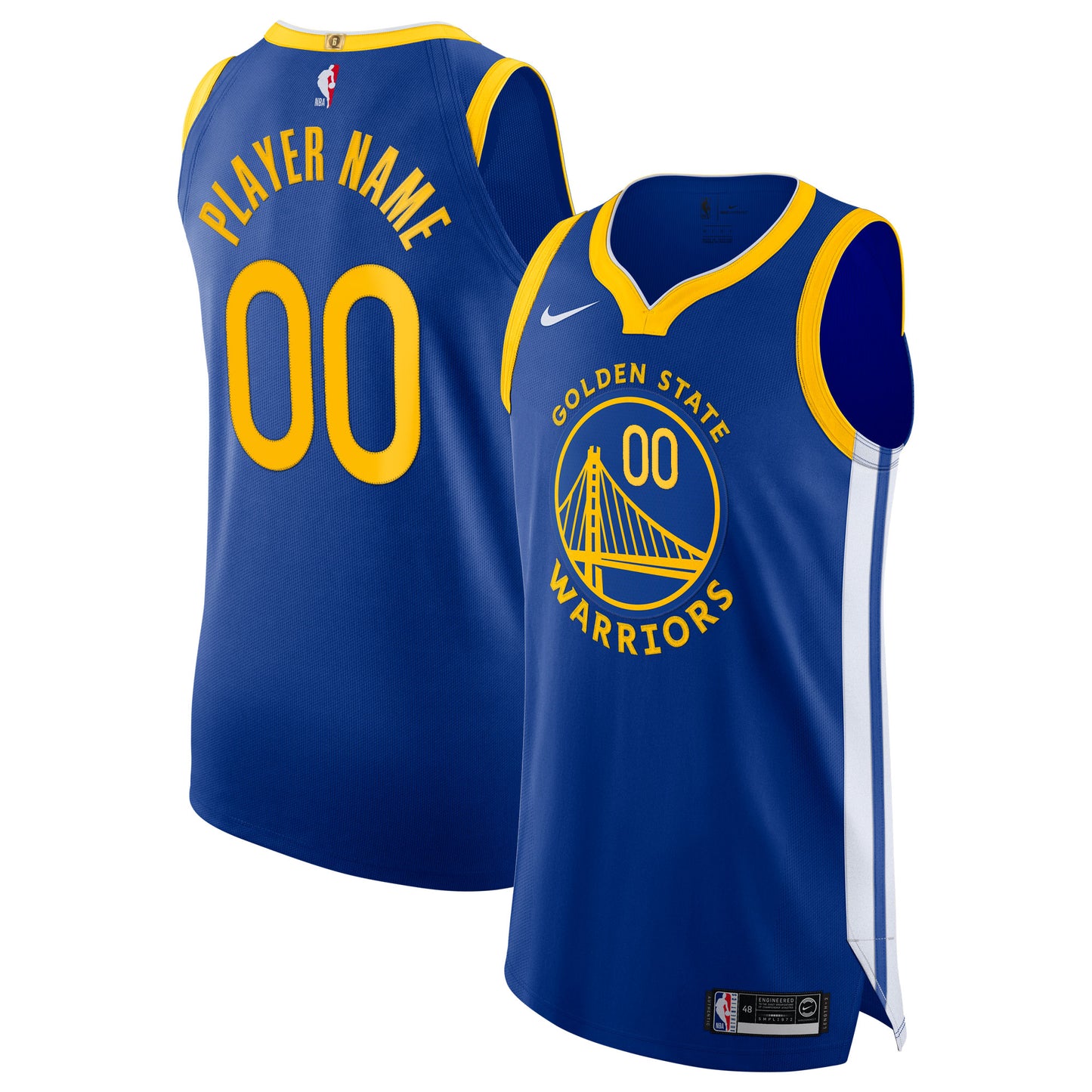 Men's Golden State Warriors Nike Blue 2020/21 Authentic Custom Jersey - Icon Edition