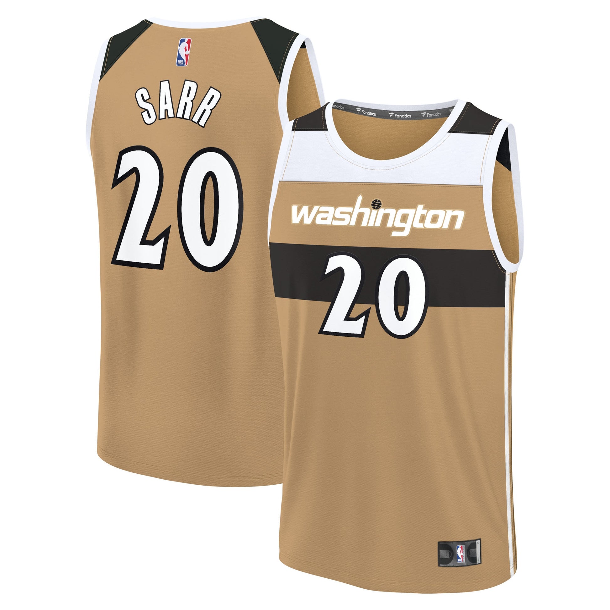 Youth Washington Wizards Alex Sarr Fanatics Gold Fast Break Jersey - City Edition