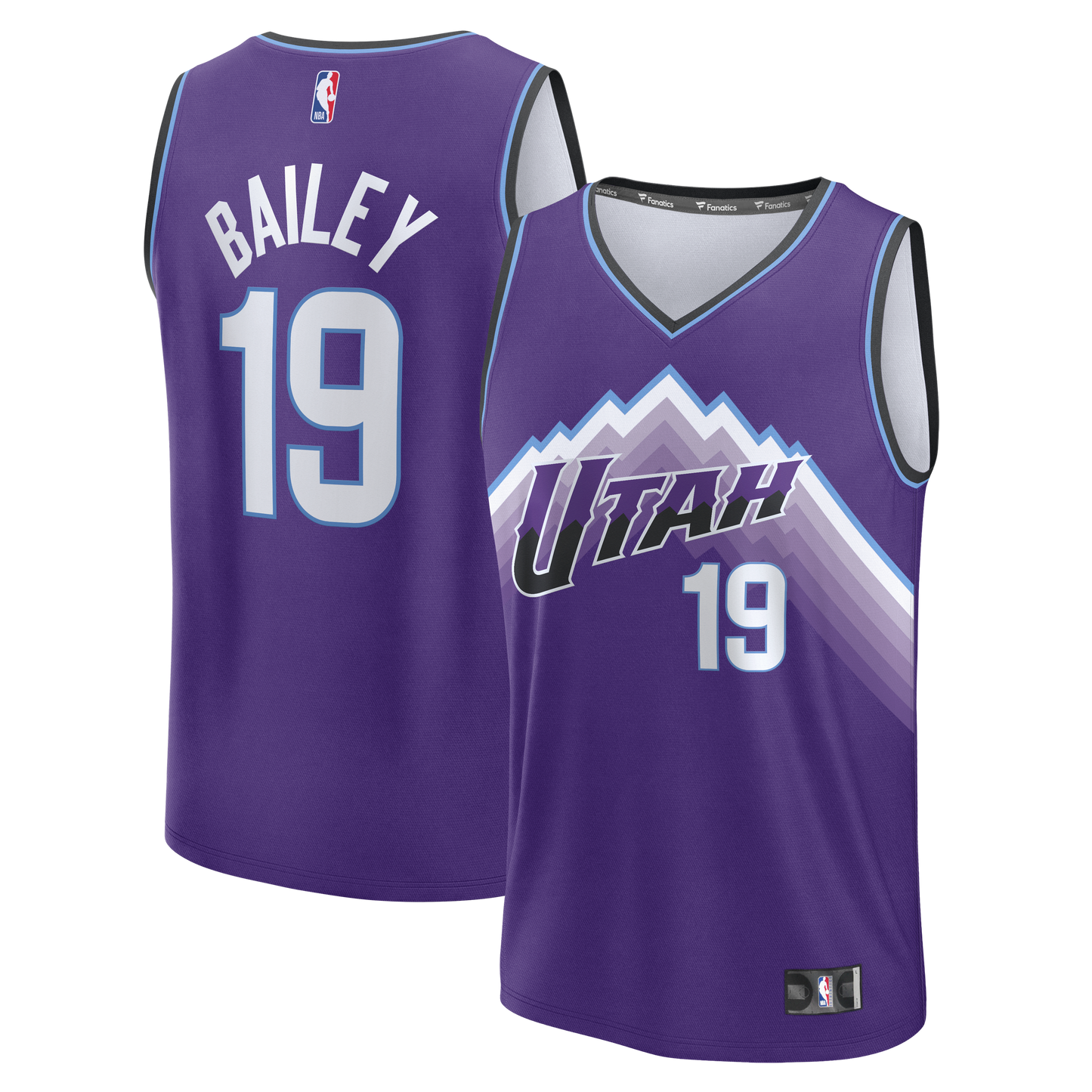 Men's Utah Jazz Ace Bailey Fanatics Purple Fast Break Replica Jersey - Icon Edition