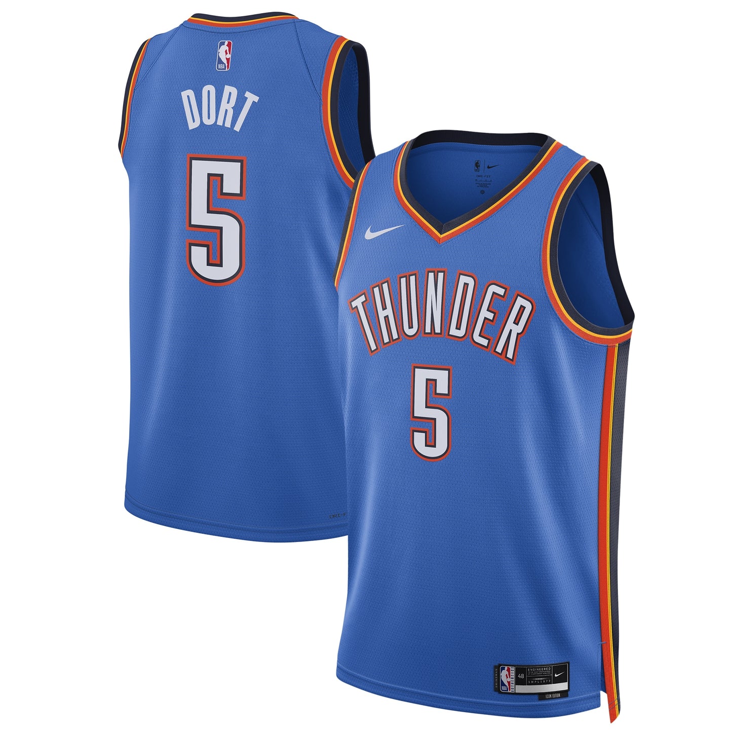 Unisex Oklahoma City Thunder Luguentz Dort Nike Blue Swingman Player Jersey - Icon Edition