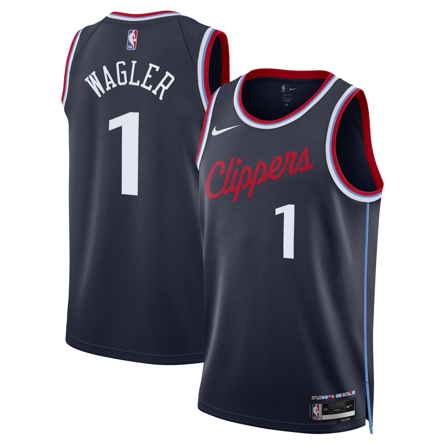 Unisex LA Clippers Keaton Wagler Nike Navy Swingman Jersey - Icon Edition