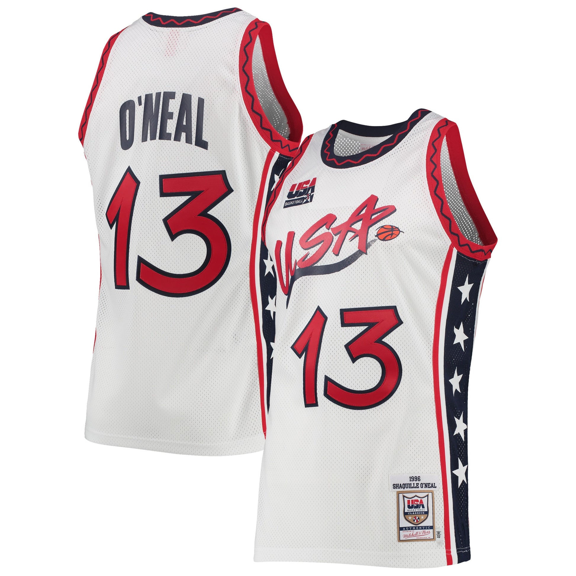 Male USA Basketball Mitchell & Ness White 1996 Hardwood Classics Authentic Jersey