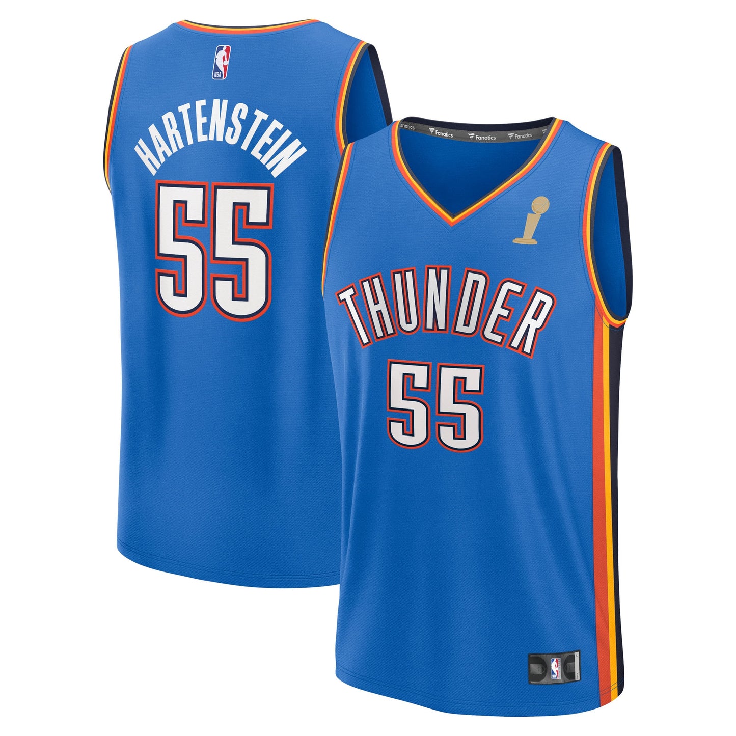 Youth Oklahoma City Thunder Isaiah Hartenstein Fanatics Blue 2025 NBA Finals Champions Fast Break Replica Player Jersey - Icon Edition