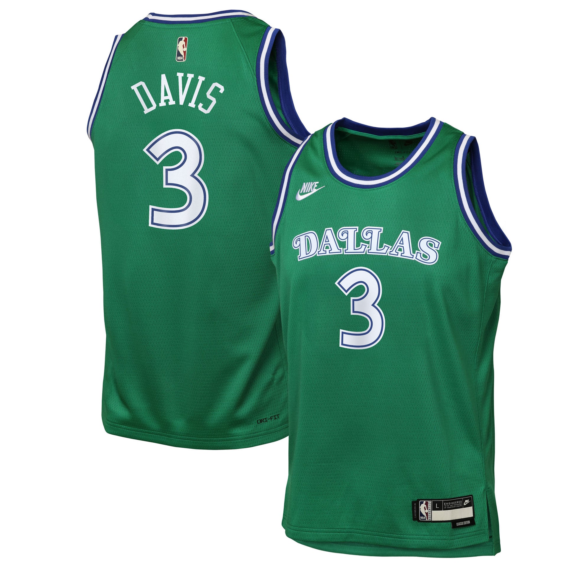 Youth Dallas Mavericks Anthony Davis Nike Green Swingman Jersey - Classic Edition