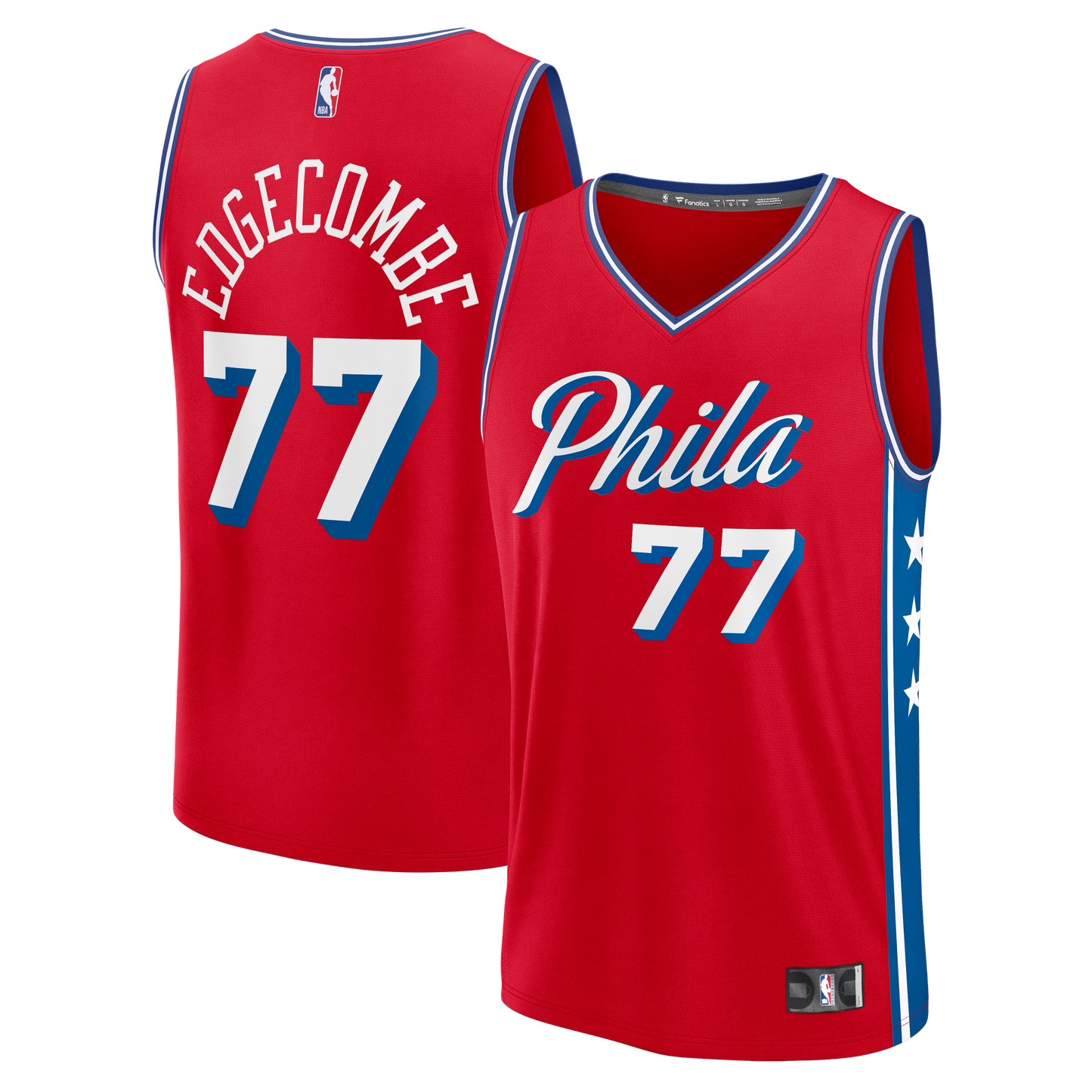 Men's Philadelphia 76ers VJ Edgecombe Fanatics Red Fast Break Replica Player Jersey - Statement Edition