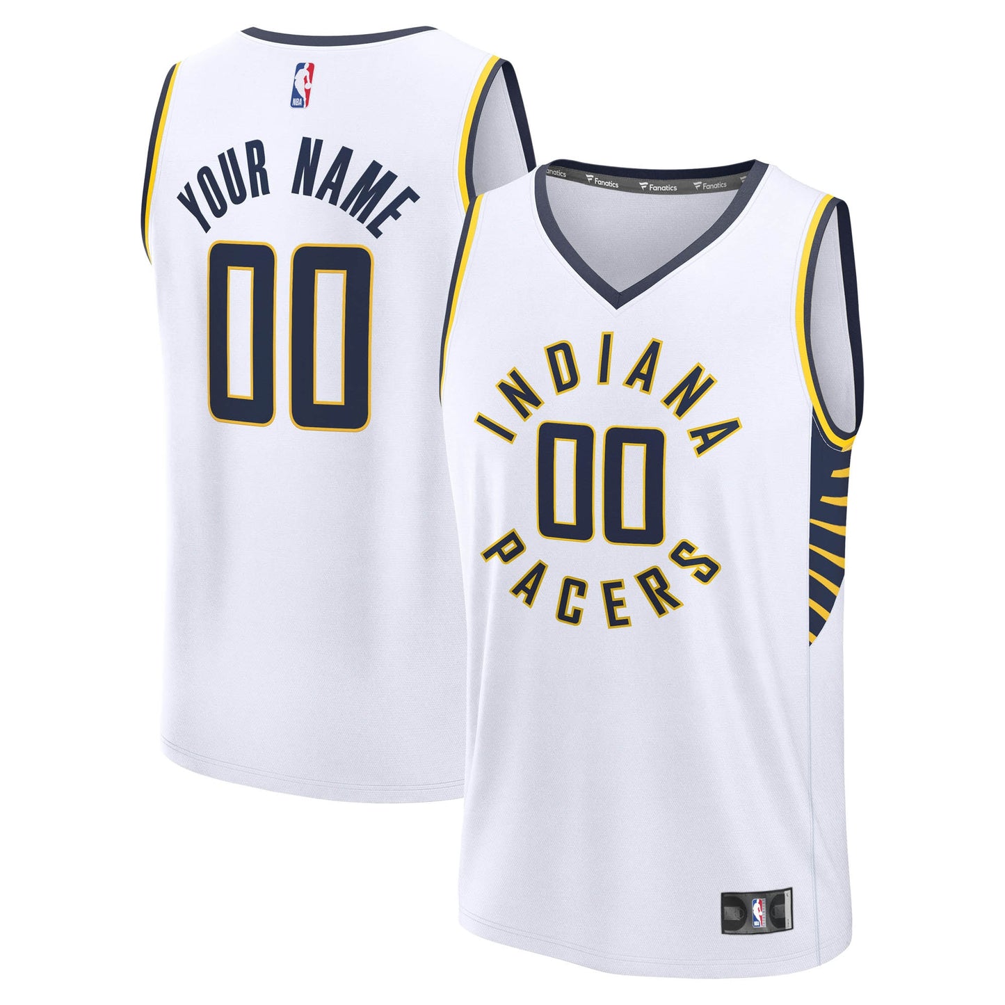 Men's Indiana Pacers  Fanatics White Fast Break Custom Jersey - Icon Edition