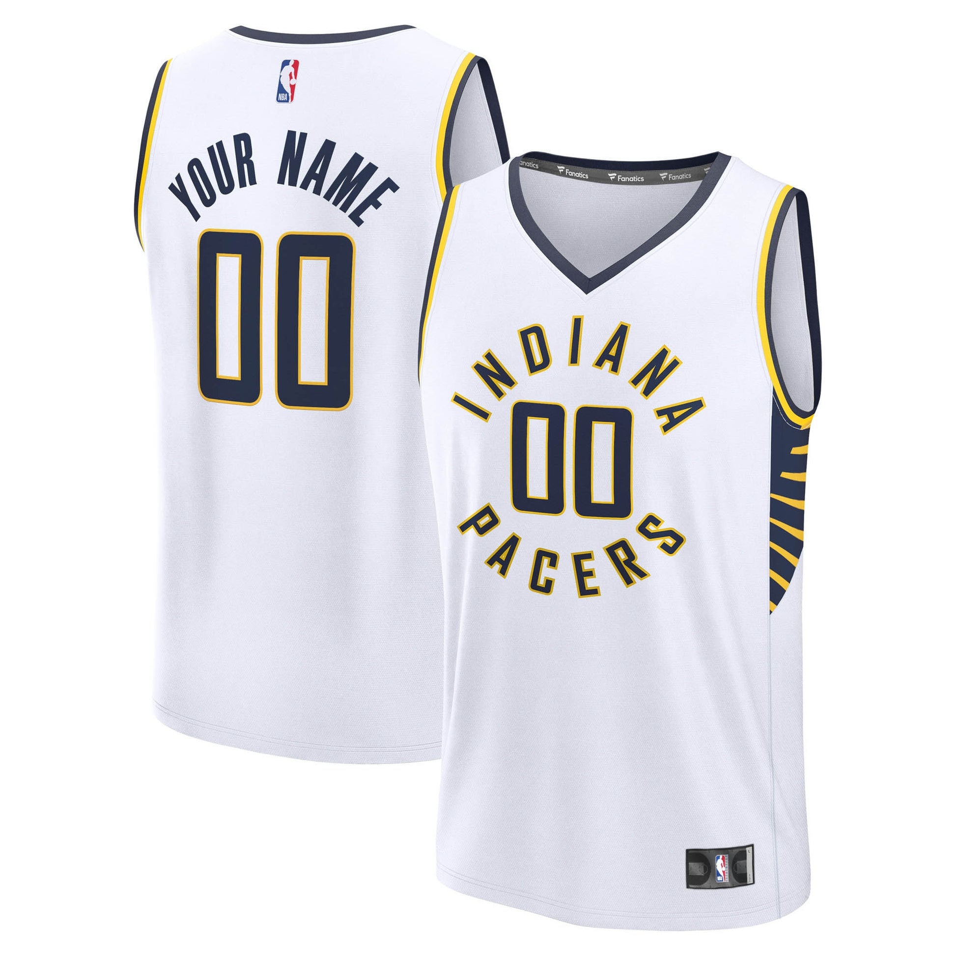 Men's Indiana Pacers  Fanatics White Fast Break Custom Jersey - Icon Edition
