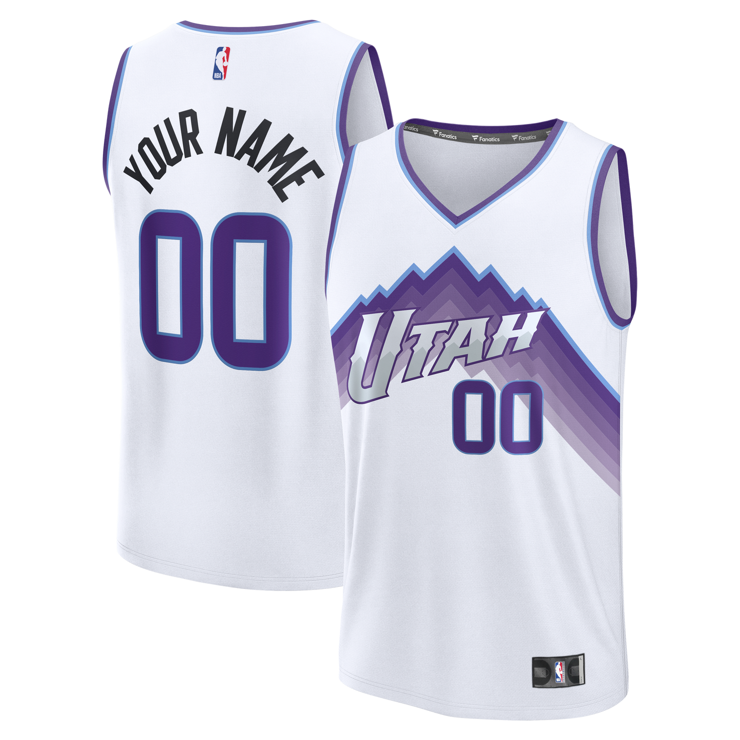 Men's Utah Jazz Fanatics White Fast Break Replica Custom Jersey - Association Edition