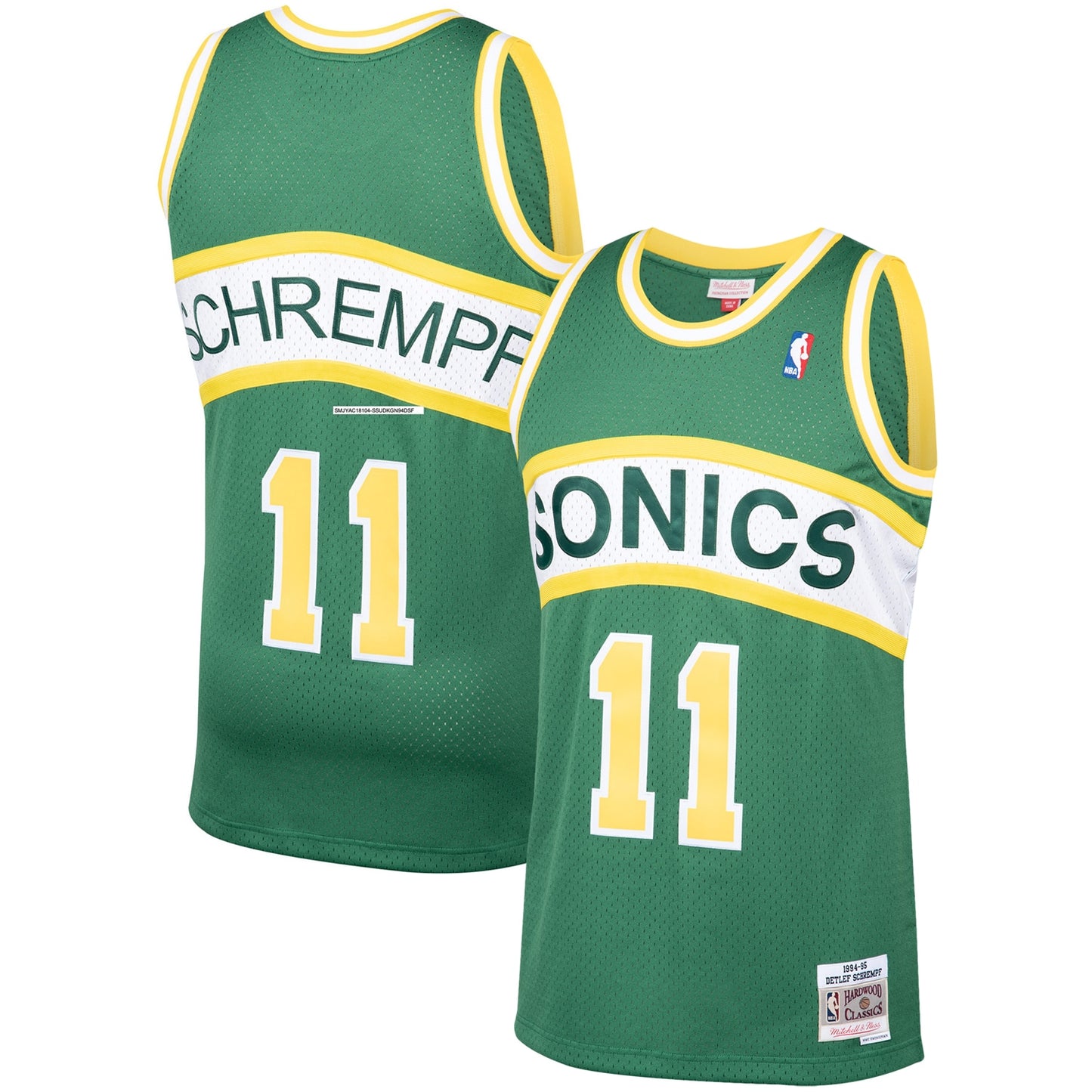 Men's Seattle SuperSonics Detlef Schrempf Mitchell & Ness Green 1994/95 Hardwood Classics Swingman Jersey