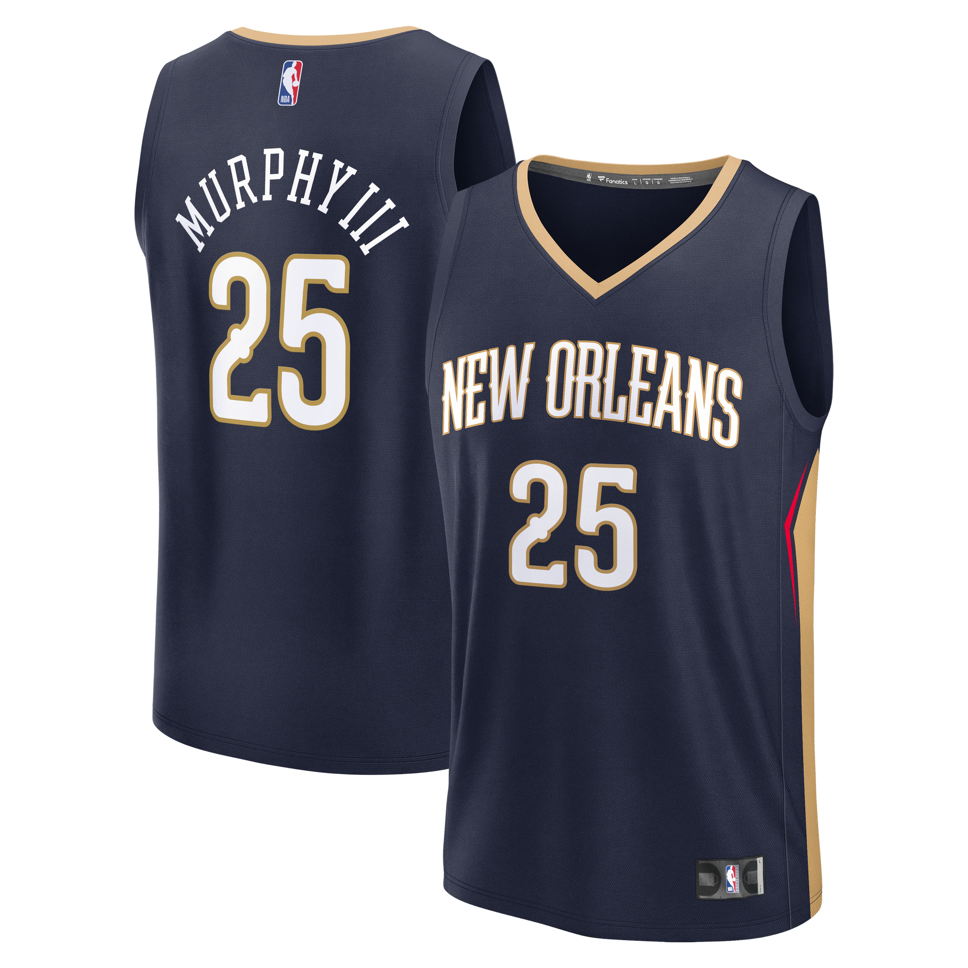 Men's New Orleans Pelicans Trey Murphy III Fanatics Navy Fast Break Replica Jersey - Icon Edition