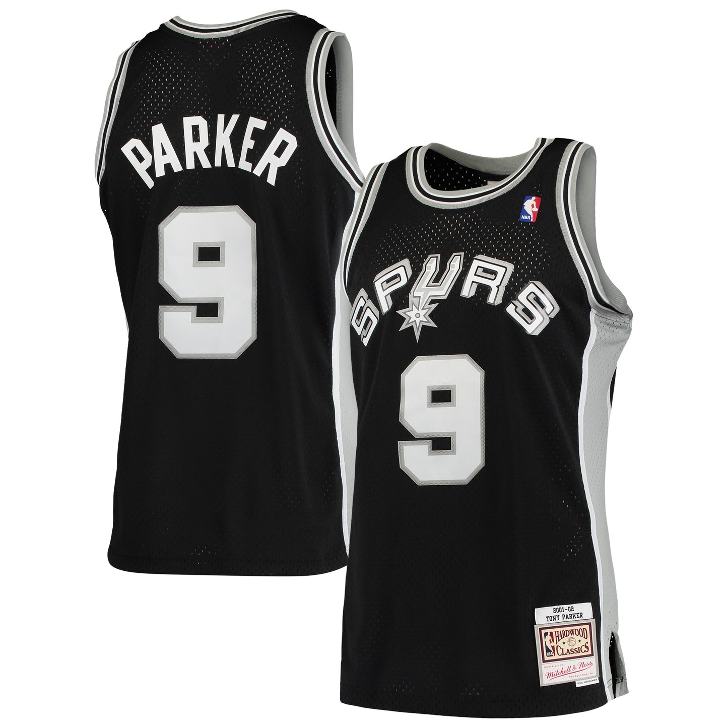 Men's San Antonio Spurs Tony Parker Mitchell & Ness Black Hardwood Classics Swingman Jersey
