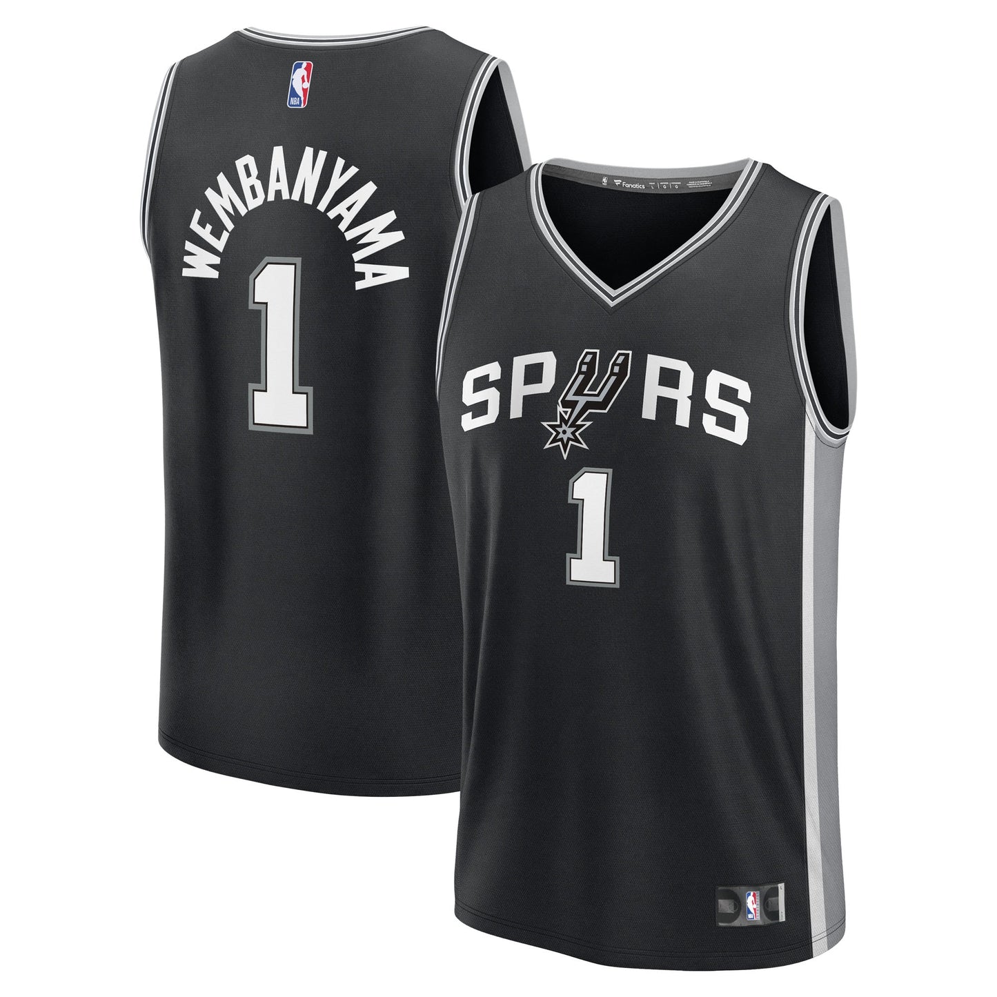 Men's San Antonio Spurs Victor Wembanyama Fanatics Black Fast Break Replica Player Jersey - Icon Edition