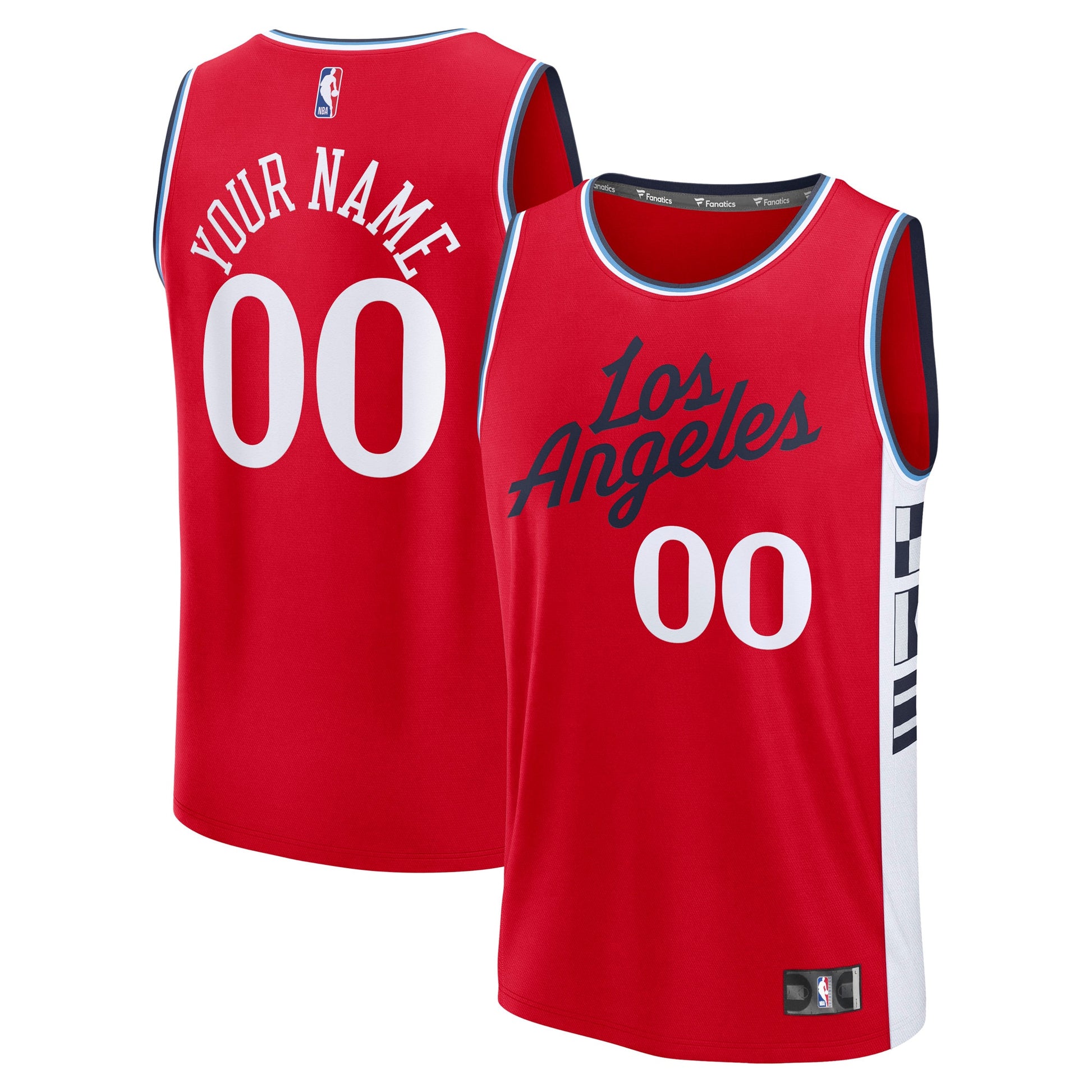 Youth LA Clippers Fanatics Red Fast Break Custom Replica Jersey - Statement Edition