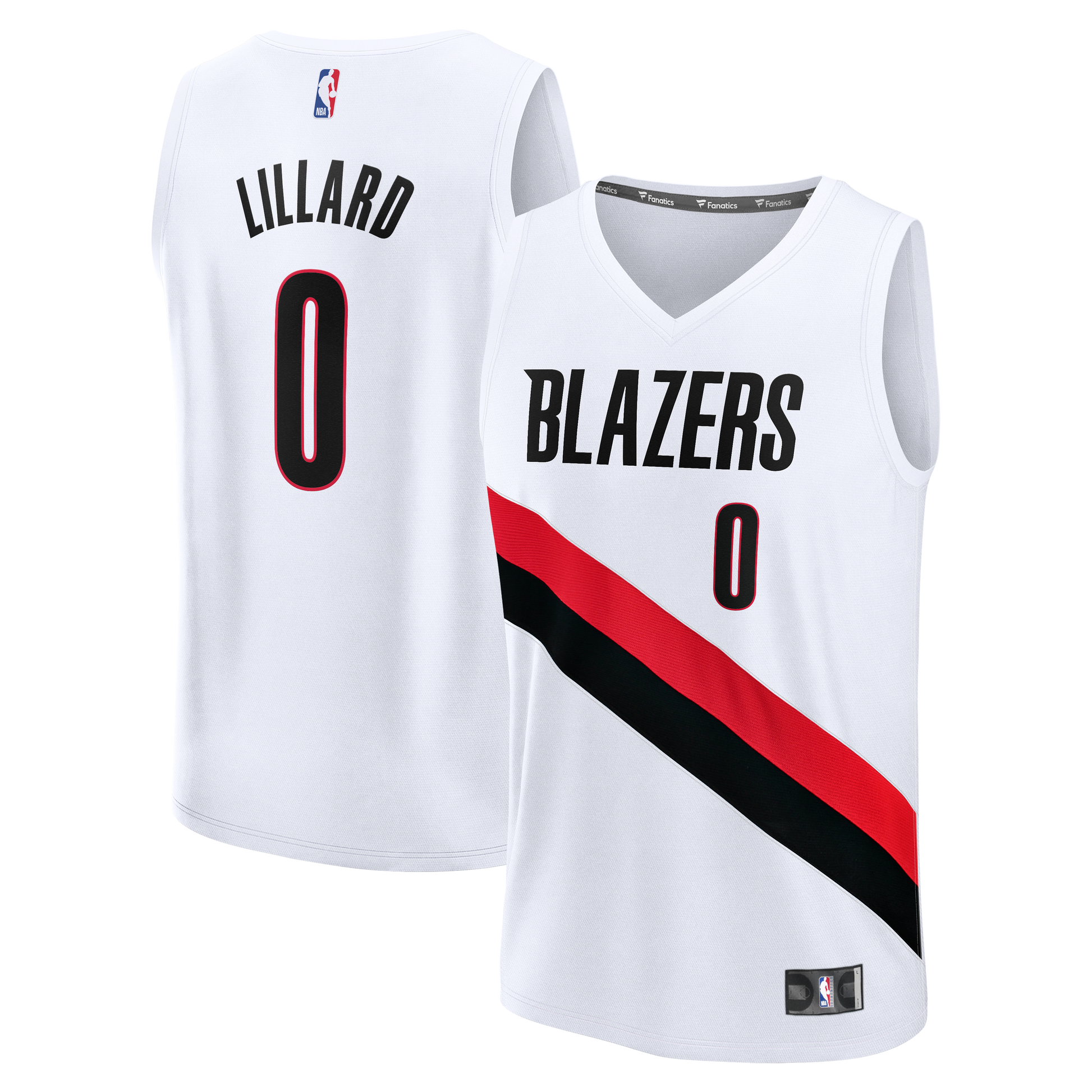 Men's Portland Trail Blazers Damian Lillard Fanatics White Fast Break Replica Player Jersey - Association Edition