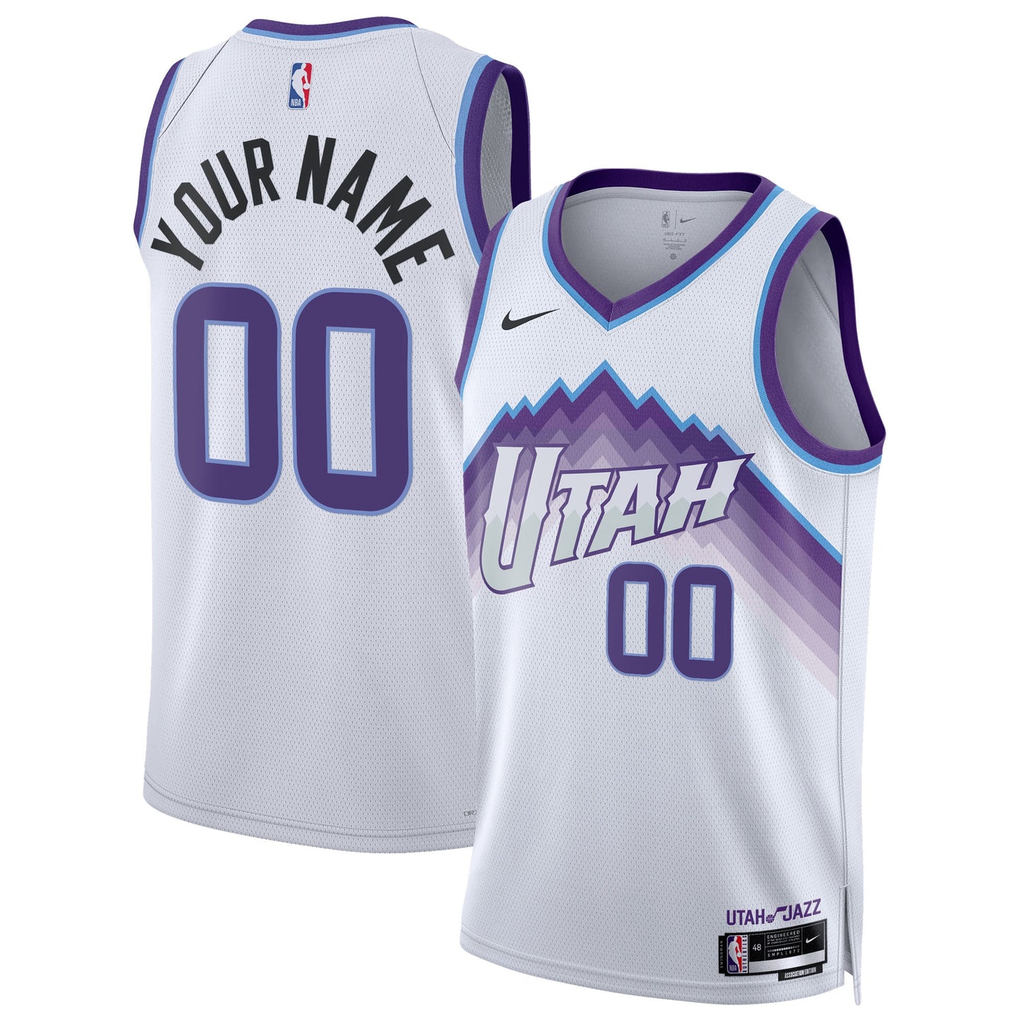 Unisex Utah Jazz Nike White Swingman Custom Jersey - Association Edition