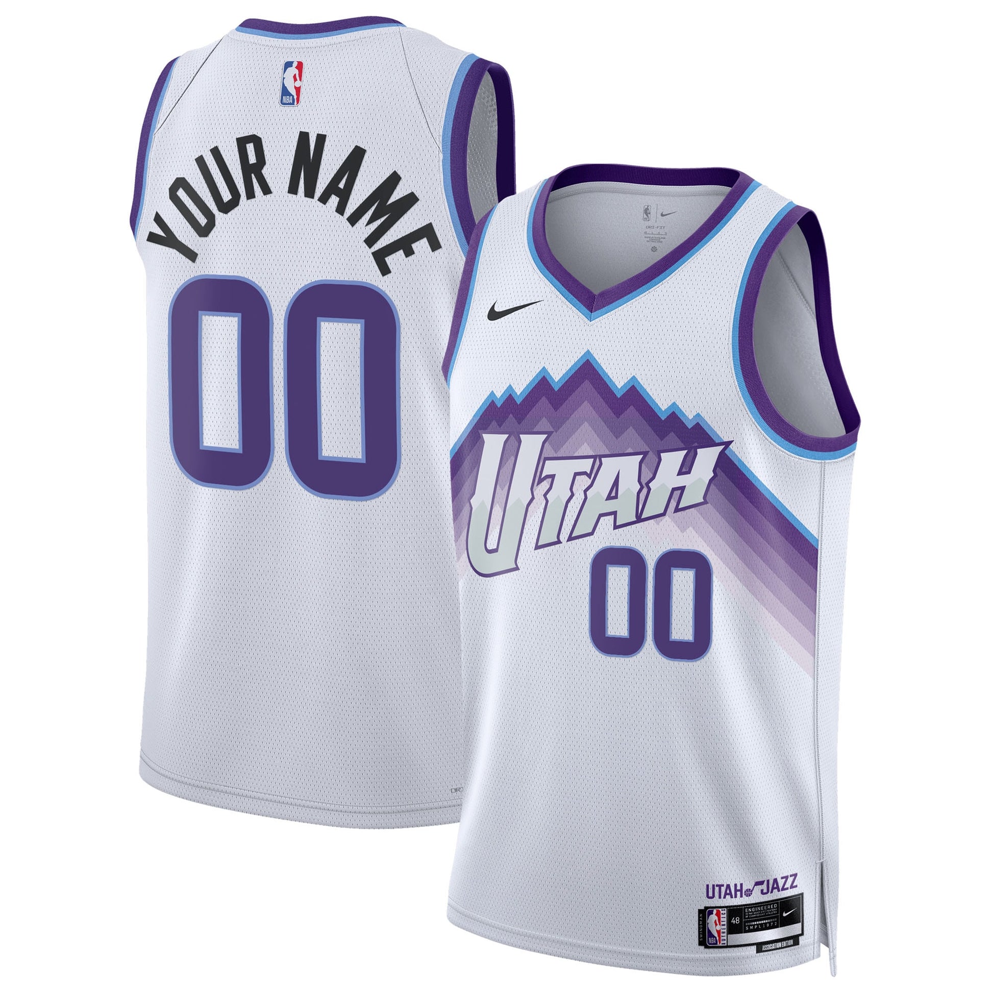 Unisex Utah Jazz Nike White Swingman Custom Jersey - Association Edition