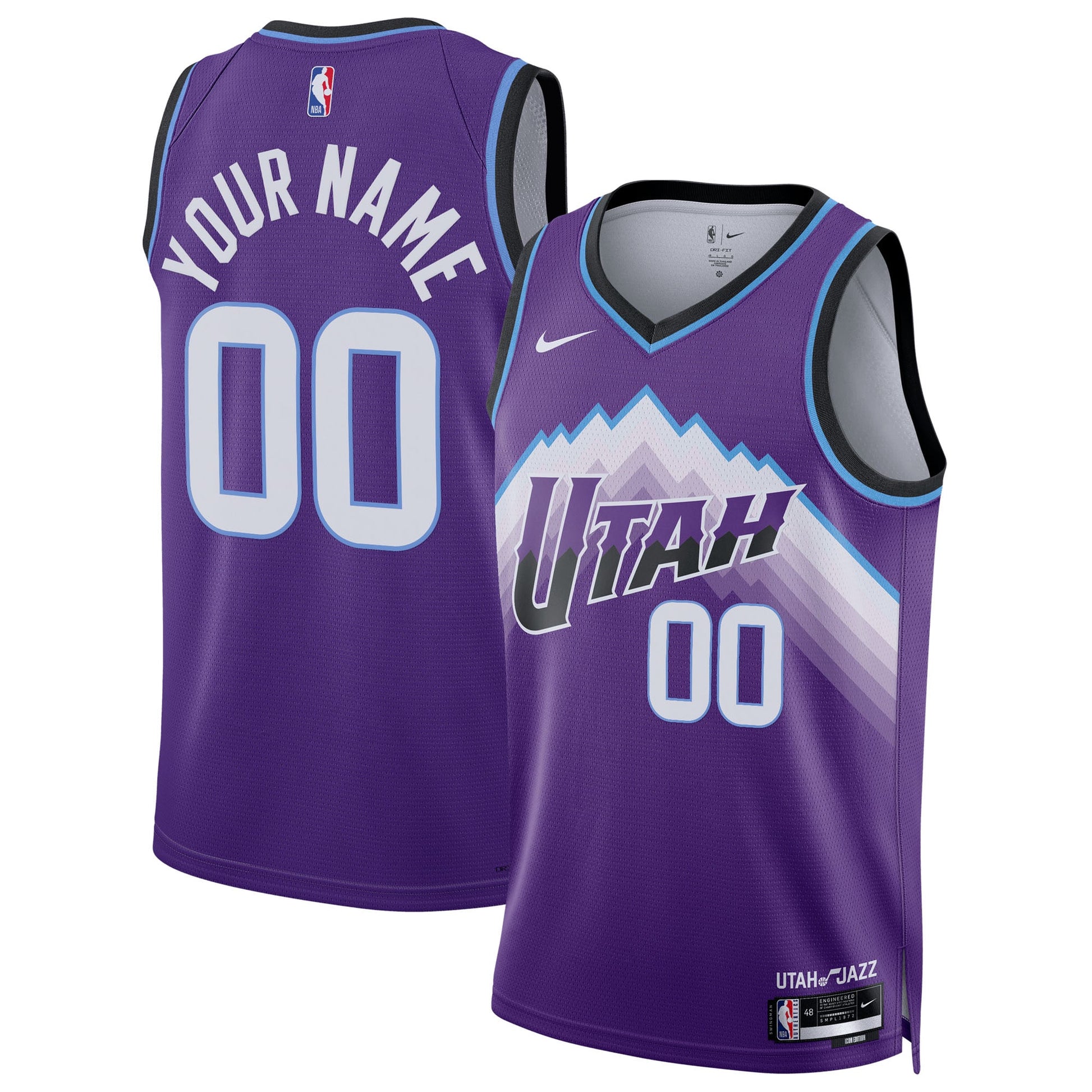 Unisex Utah Jazz Nike Purple Swingman Custom Jersey - Icon Edition