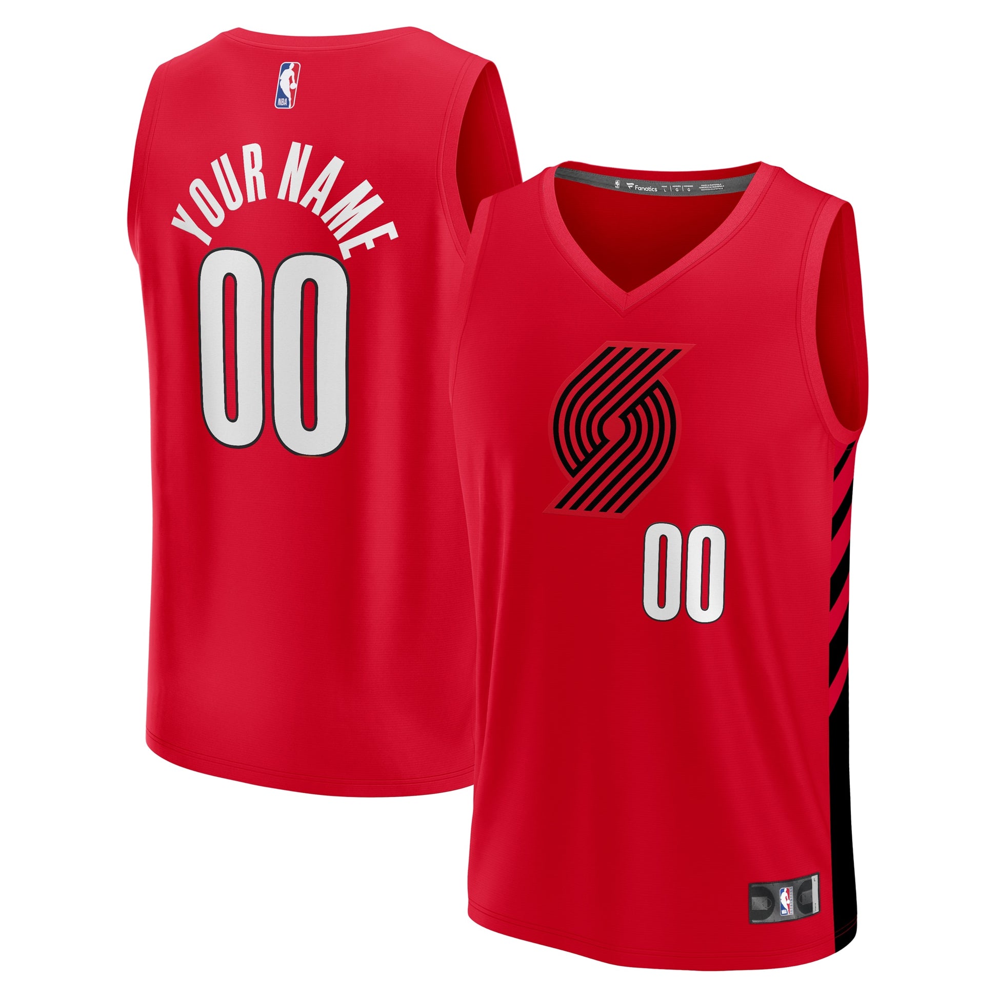 Men's Portland Trail Blazers  Fanatics Red  Fast Break Custom Replica Jersey - Statement Edition