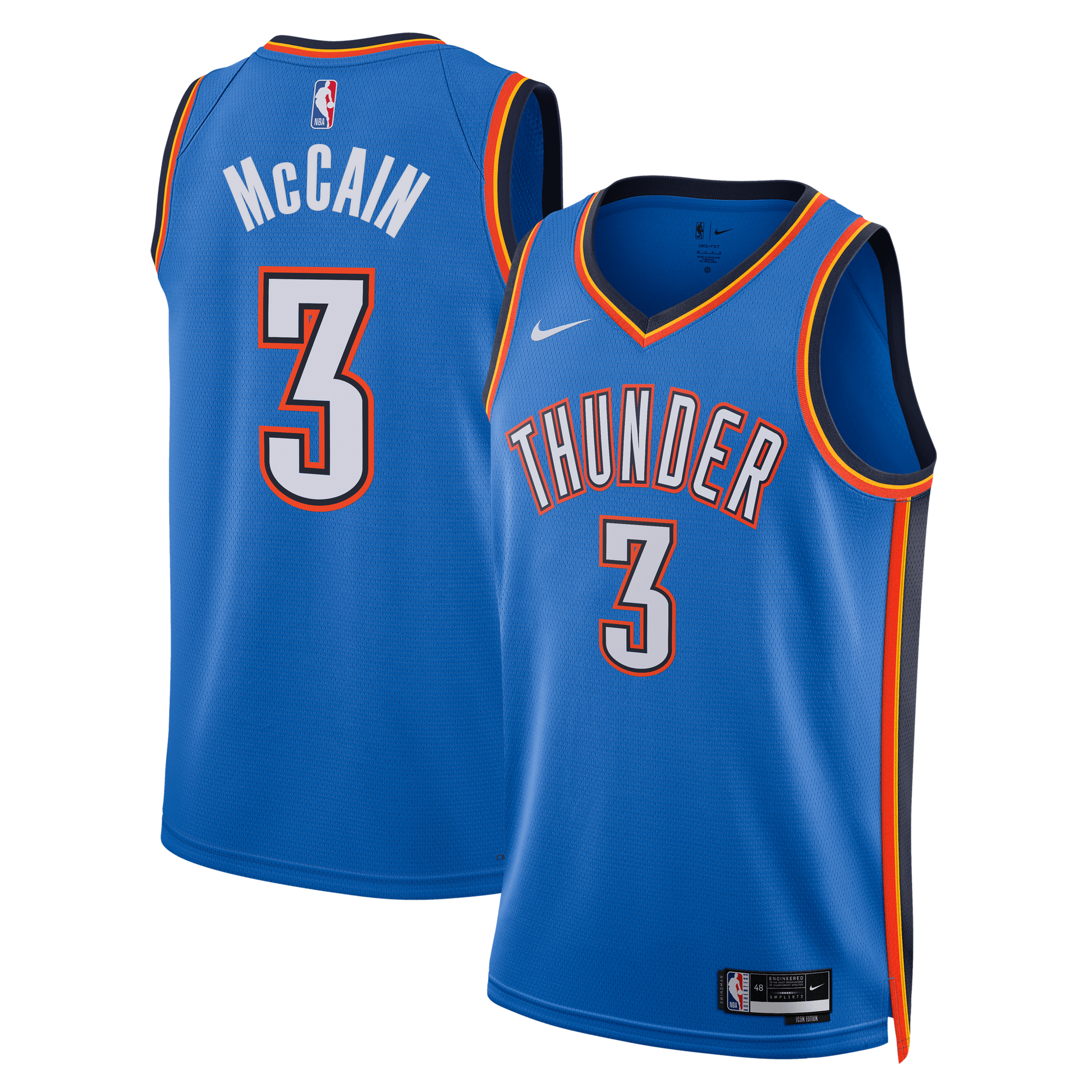 Unisex Oklahoma City Thunder Jared McCain Nike Blue Swingman Jersey - Icon Edition