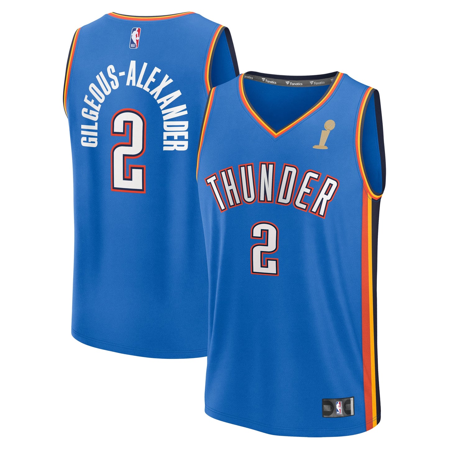 Youth Oklahoma City Thunder Shai Gilgeous-Alexander Fanatics Blue 2025 NBA Finals Champions Fast Break Replica Player Jersey - Icon Edition